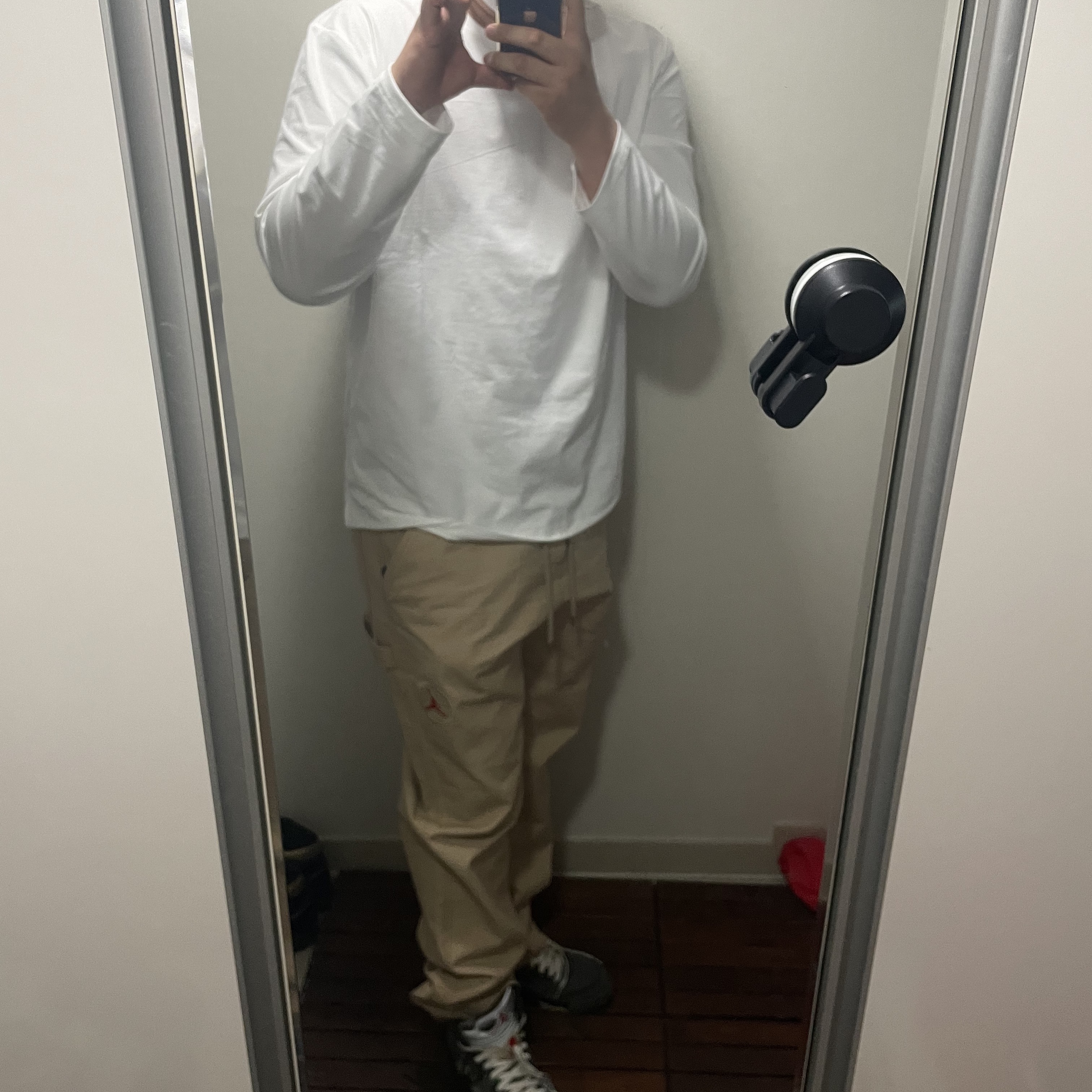 Jordan 5 x Off-White Retro SP Black Muslin, Jordan x Travis Scott Canvas Pants - US/EU 착용 스타일