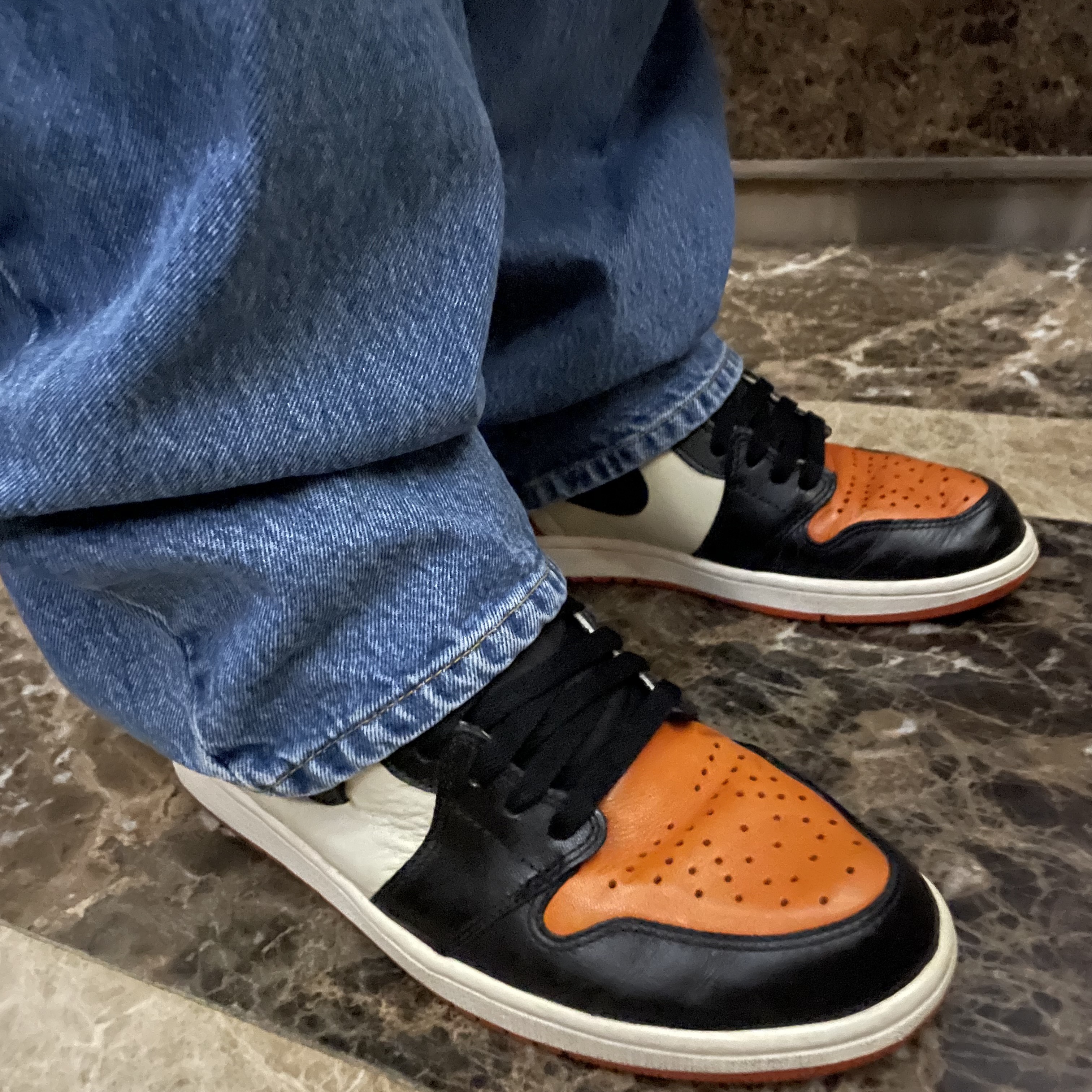 Stussy x Noma t.d. Big OL' Jean Stone Wash, Jordan 1 Retro Shattered Backboard 착용 스타일 - 2