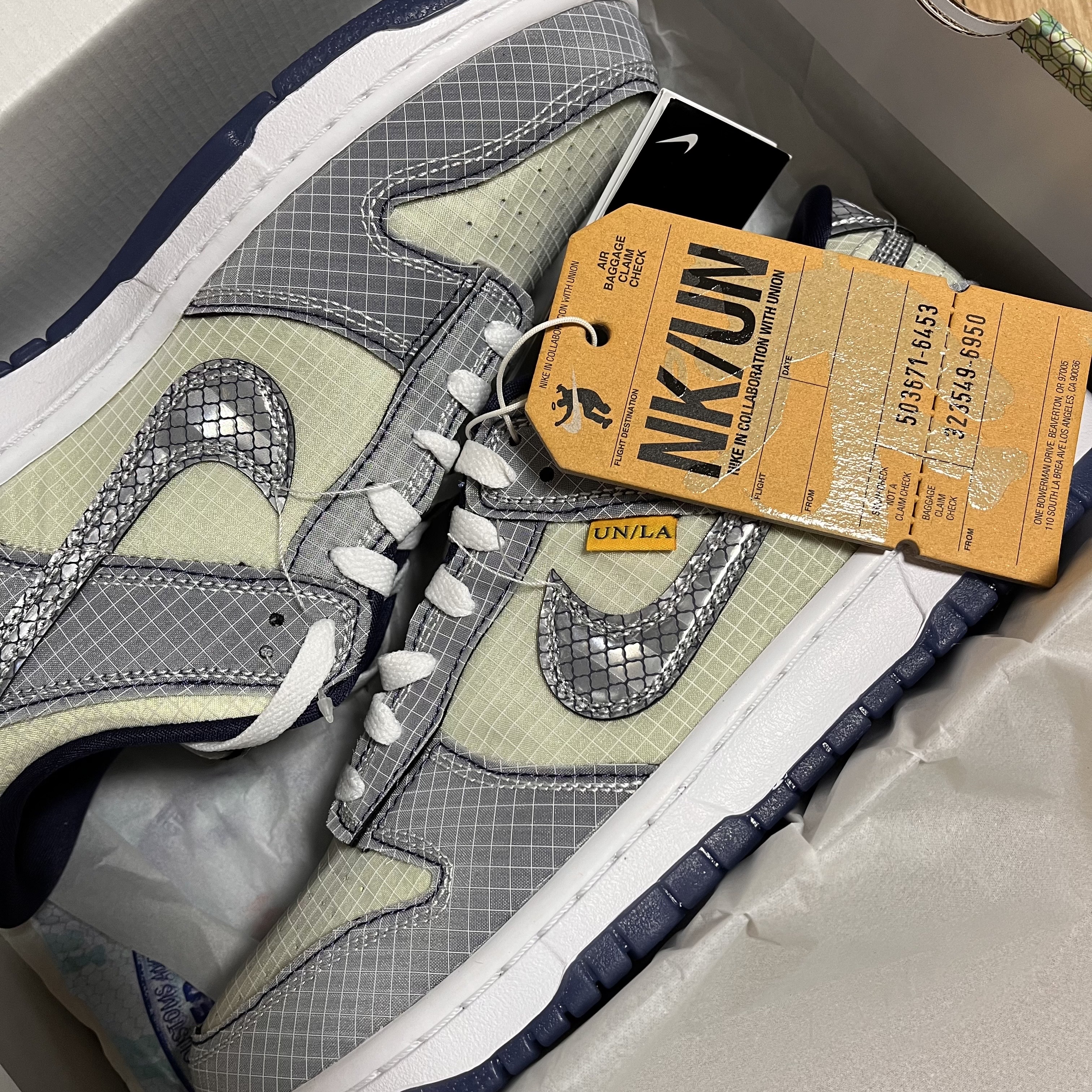Nike x Union Dunk Low Passport Pack Pistachio 착용 스타일 - 2