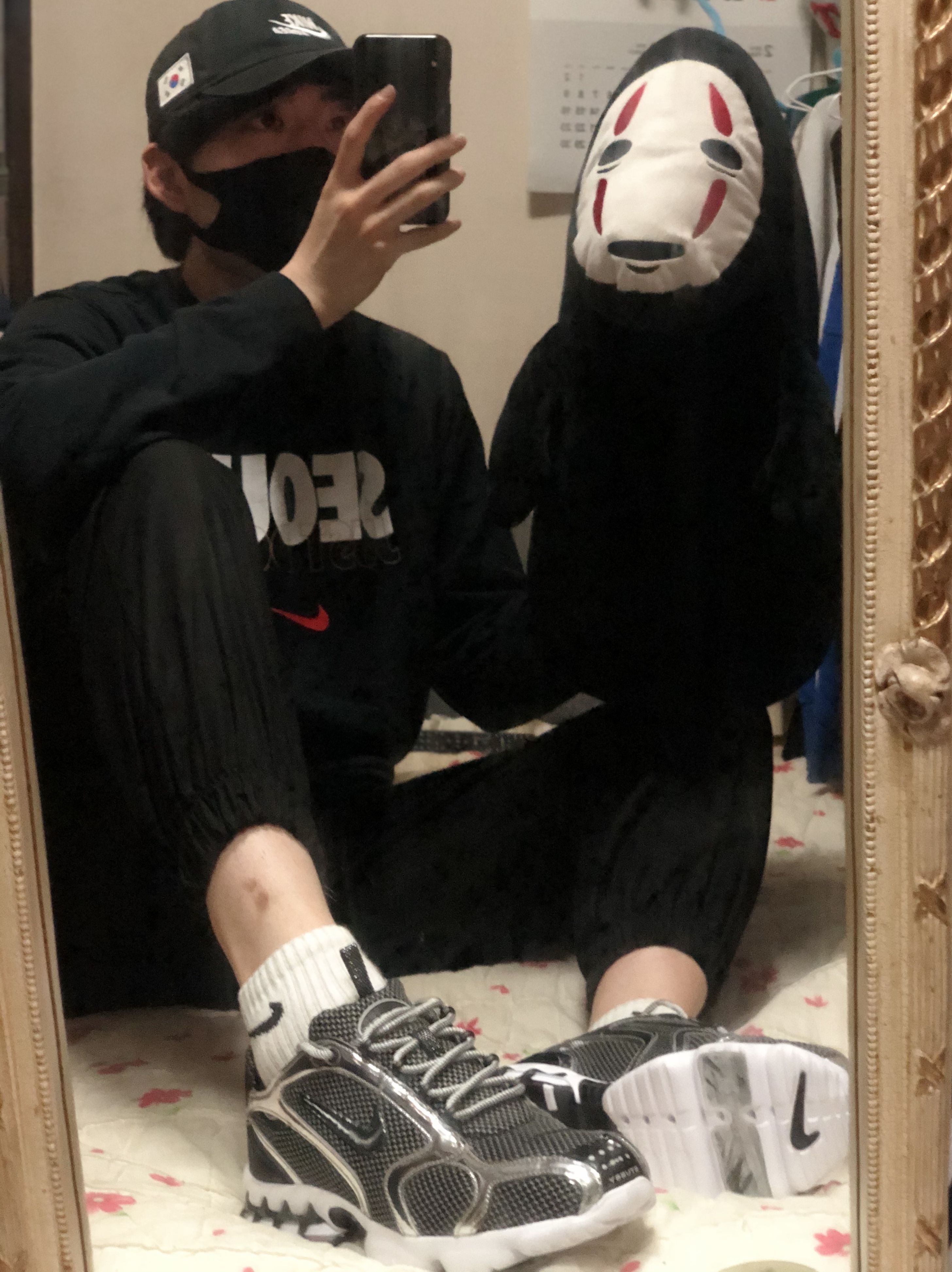 Nike H86 Korea Cap Black, Nike x Stussy Air Zoom Spiridon Cage 2 Pure Platinum 착용 스타일