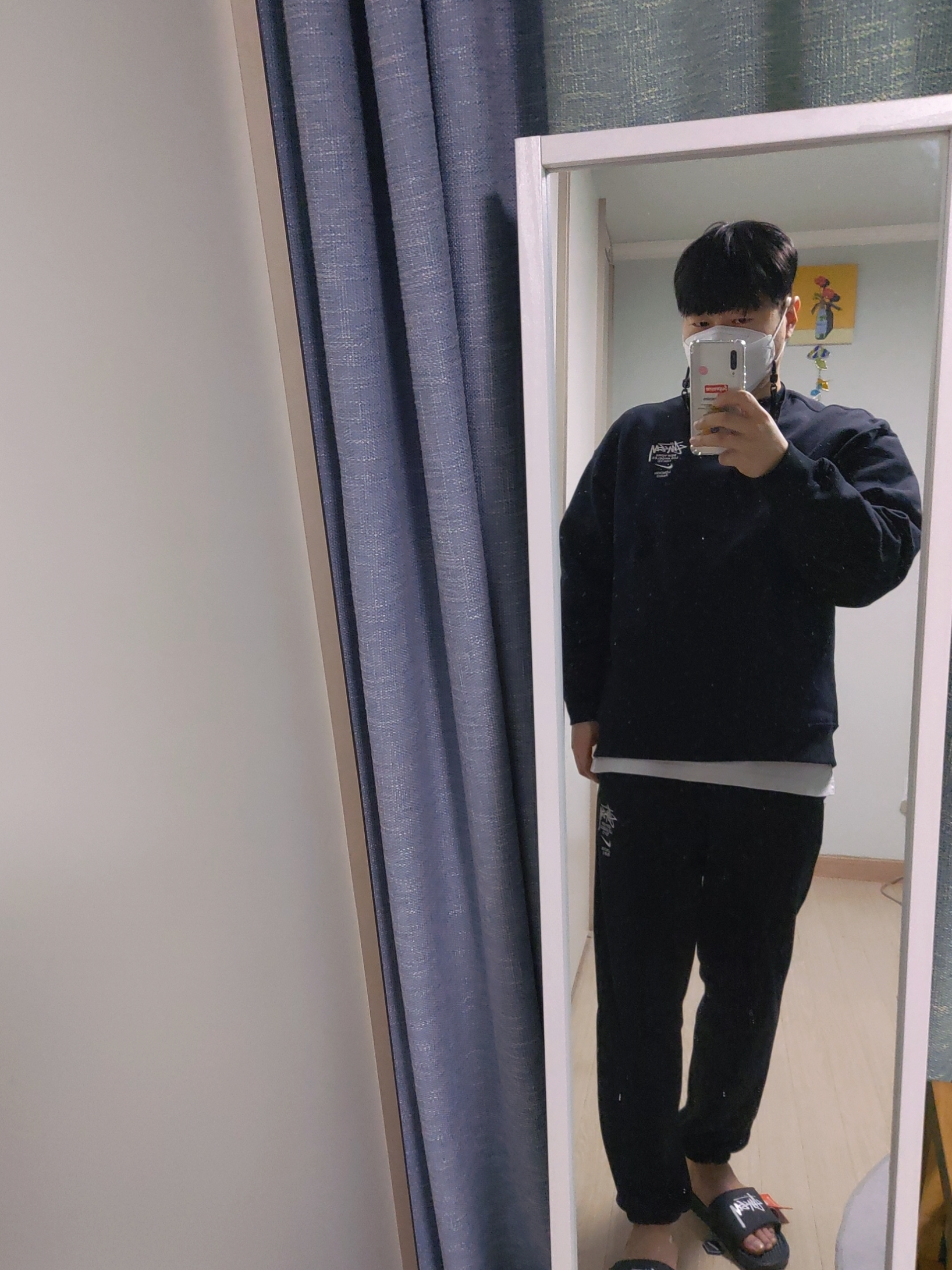 Nike x Stussy NRG ZR Fleece Crewneck Black - US/EU, Nike x Stussy NRG ZR Fleece Pants Black - US/EU 착용 스타일 - 1