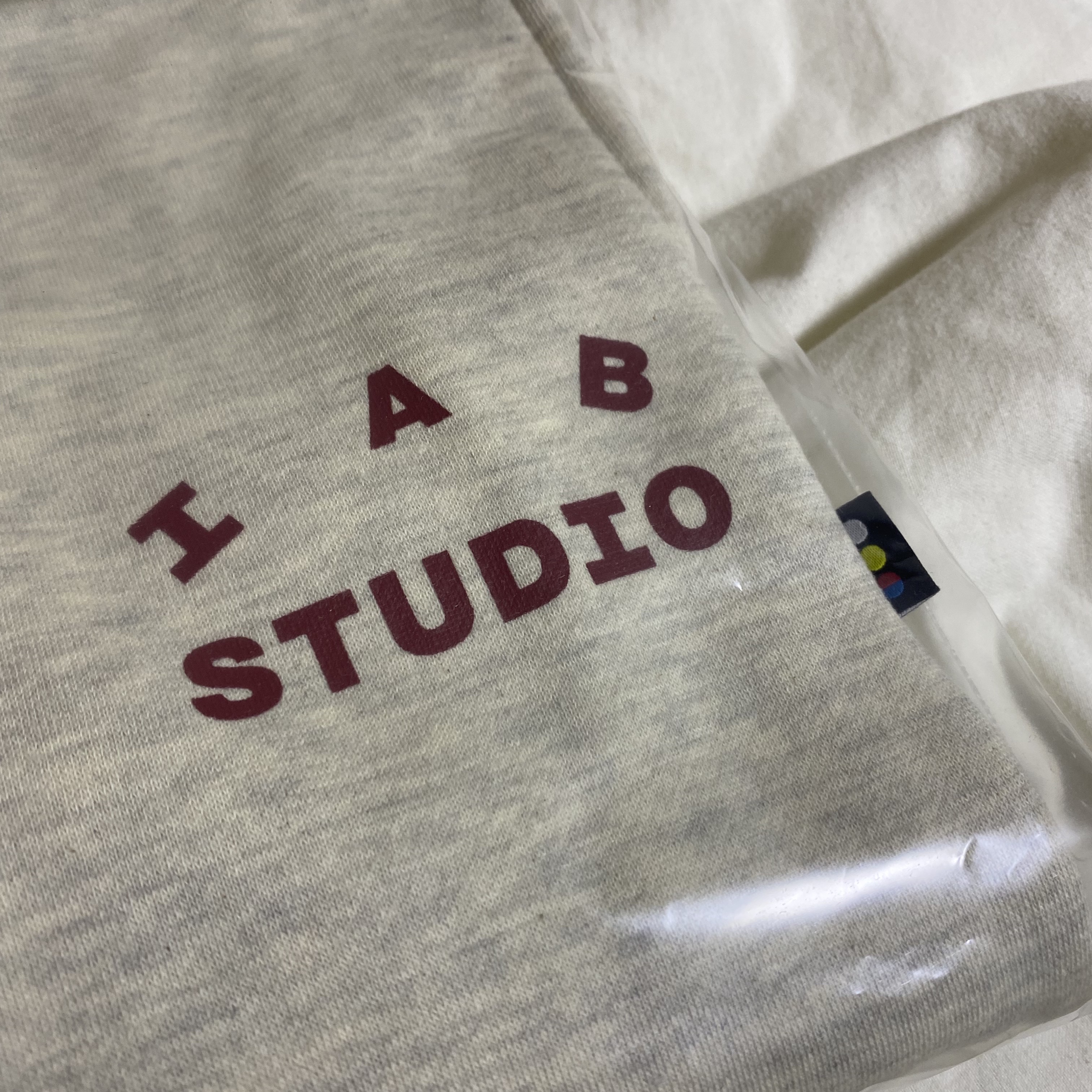 IAB Studio Sweatpants Oatmeal Burgundy - 22SS 착용 스타일