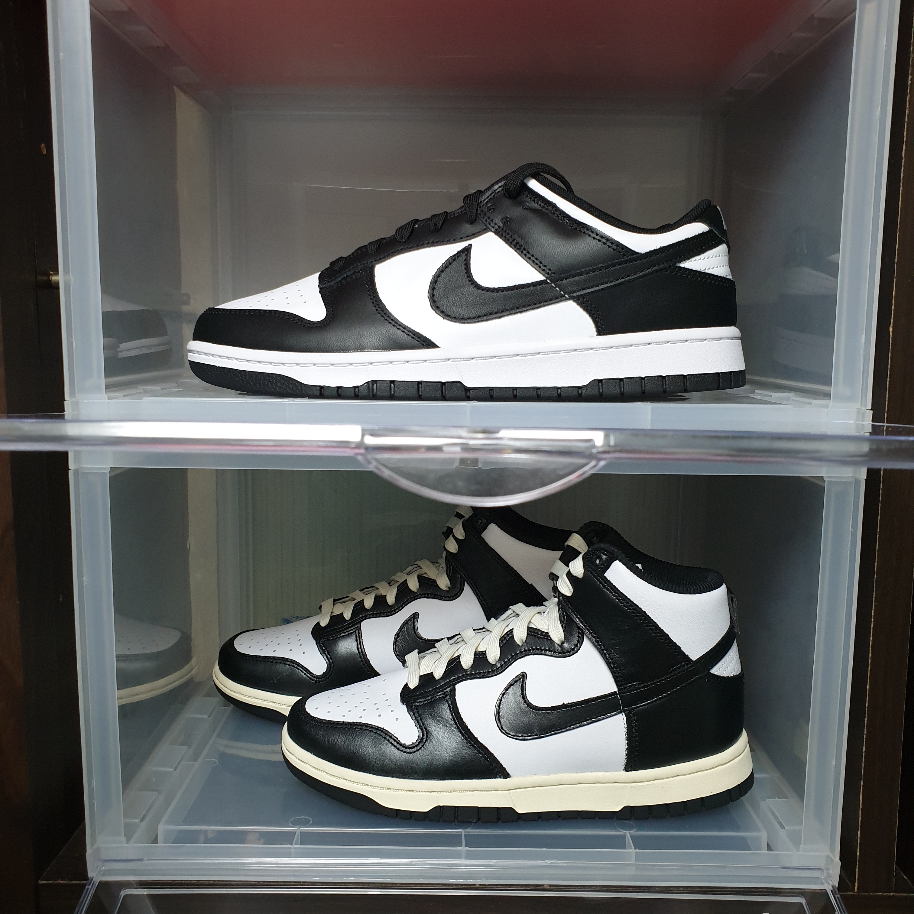 Nike Dunk Low Retro Black, (W) Nike Dunk High Vintage Black 착용 스타일 - 1
