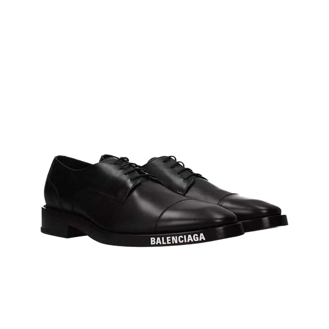 발렌시아가 로고 캡토 더비 슈즈 화이트 블랙(Balenciaga Logo Cap Toe Derby Shoes White Black) - 2