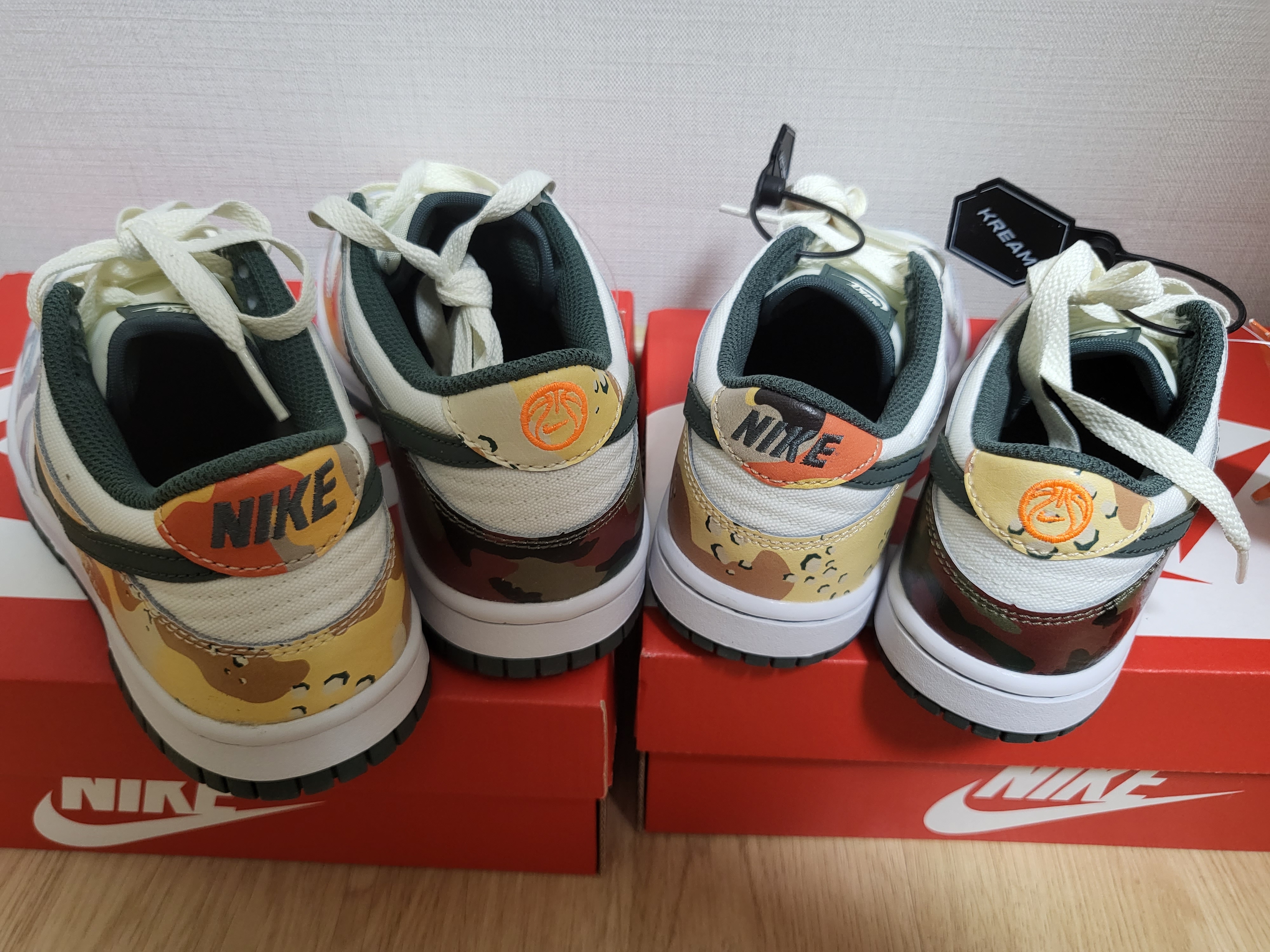(PS) Nike Dunk Low SE Sail Multi Camo, (GS) Nike Dunk Low SE Sail Multi Camo 착용 스타일 - 1