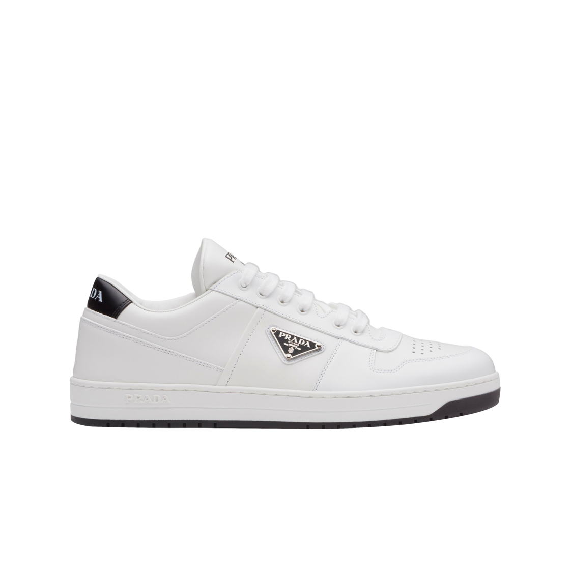 프라다 다운타운 레더 스니커즈 화이트 블랙(Prada Downtown Leather Sneakers White Black)