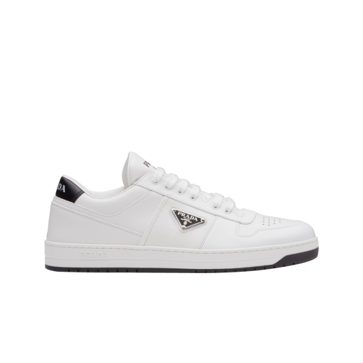 Prada Downtown Leather Sneakers White Black