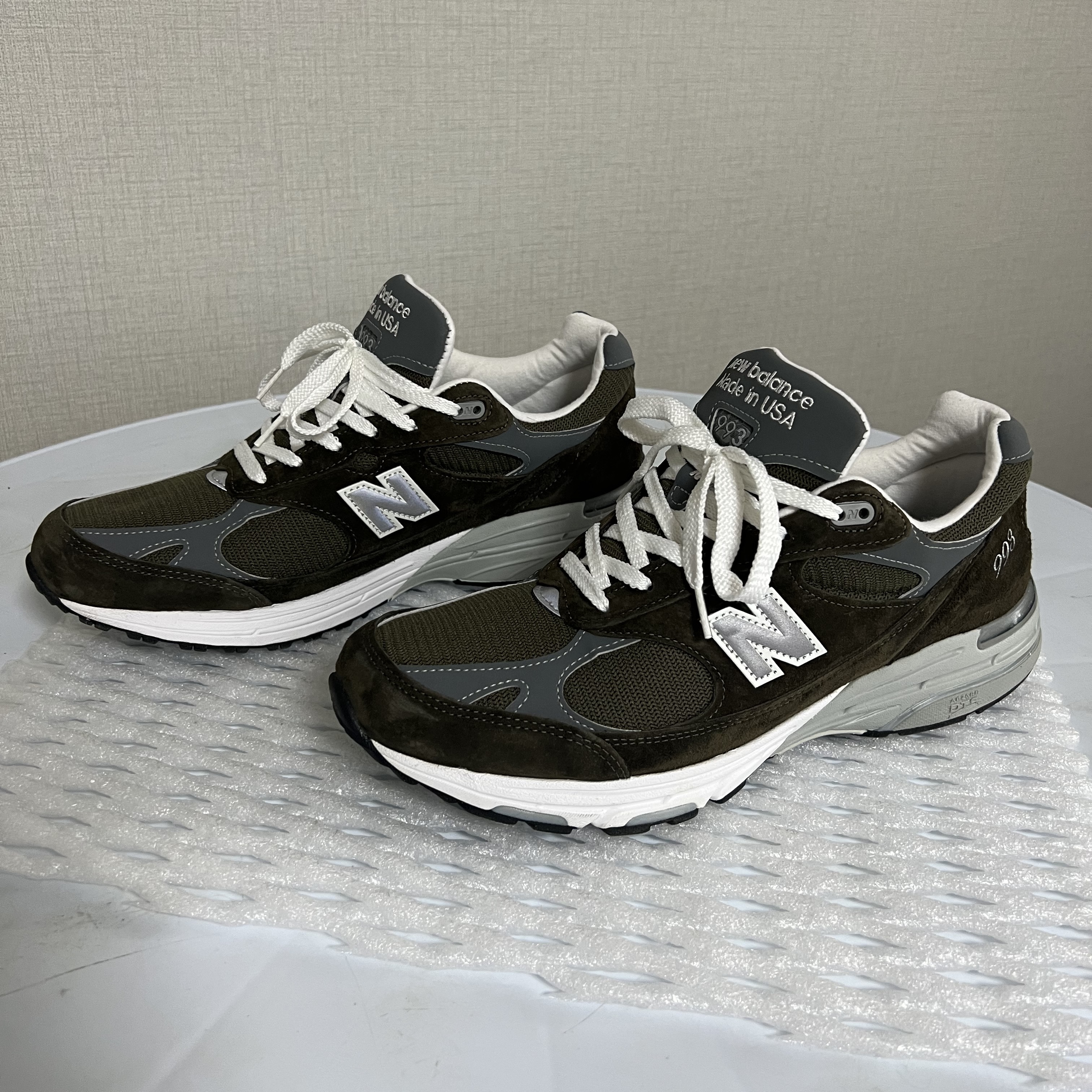 New Balance 993 Made in USA Military Green - D Standard 착용 스타일 - 3