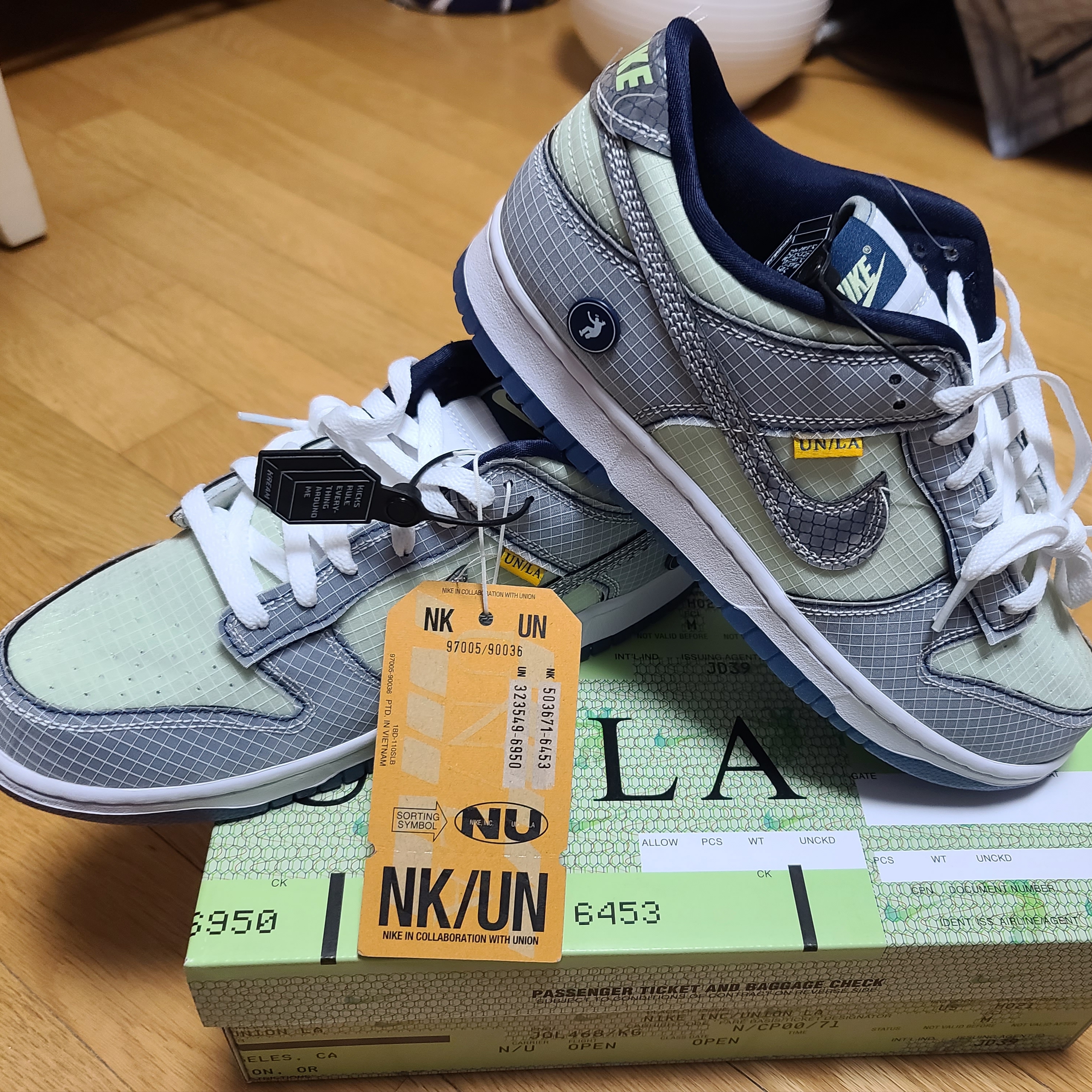 Nike x Union Dunk Low Passport Pack Pistachio 착용 스타일 - 2