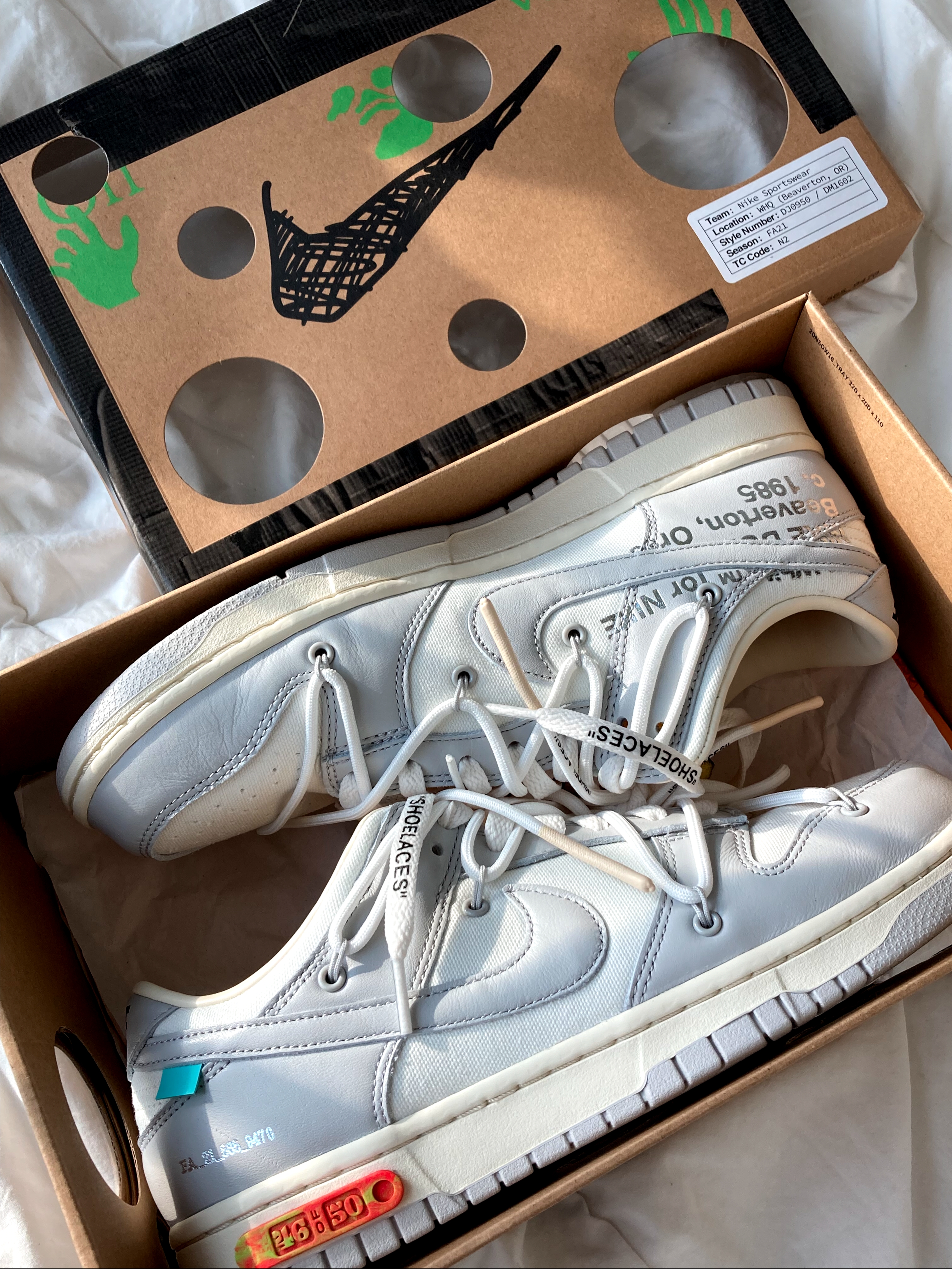 Nike x Off-White Dunk Low The 50 - Lot 46 착용 스타일