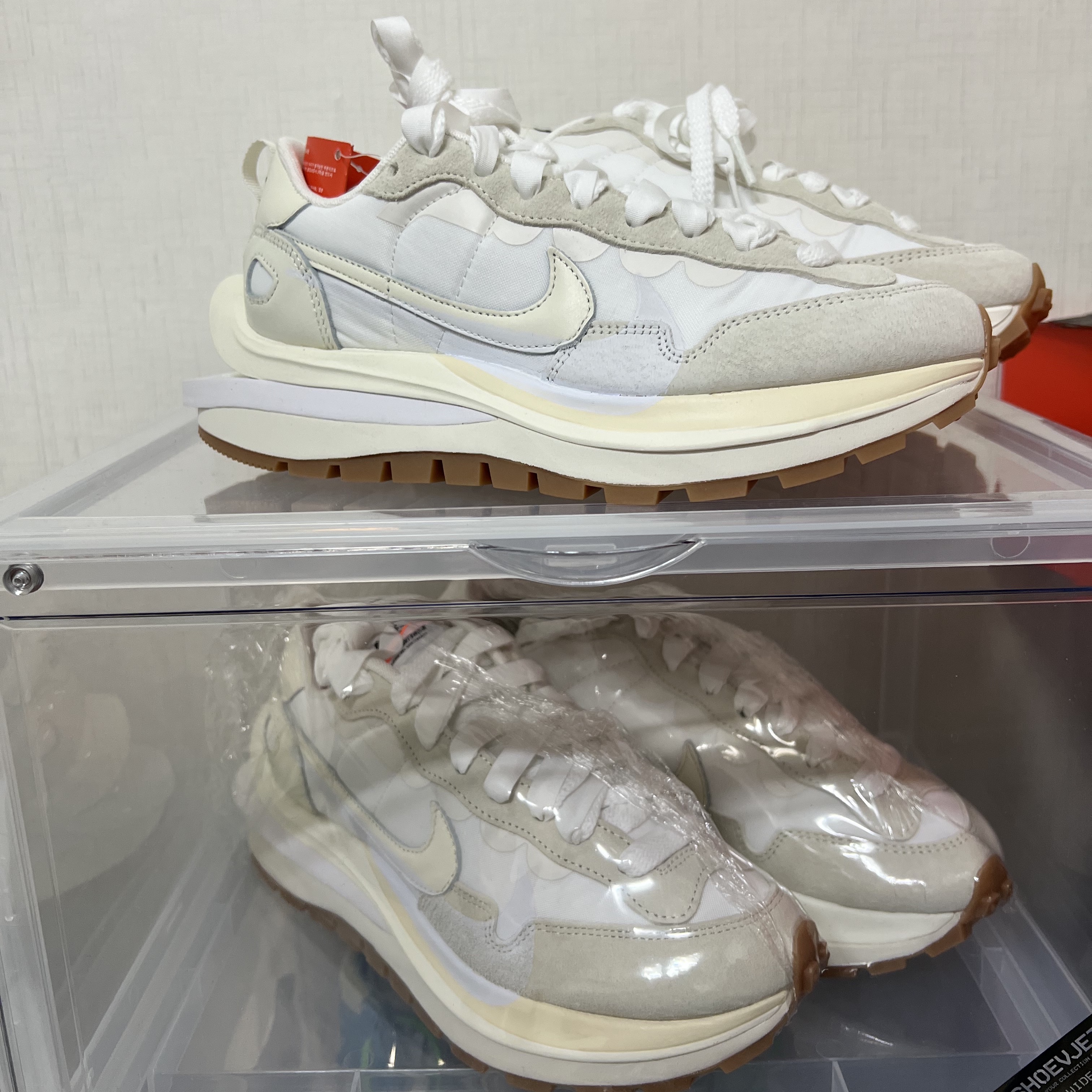 Nike x Sacai VaporWaffle White and Gum 착용 스타일