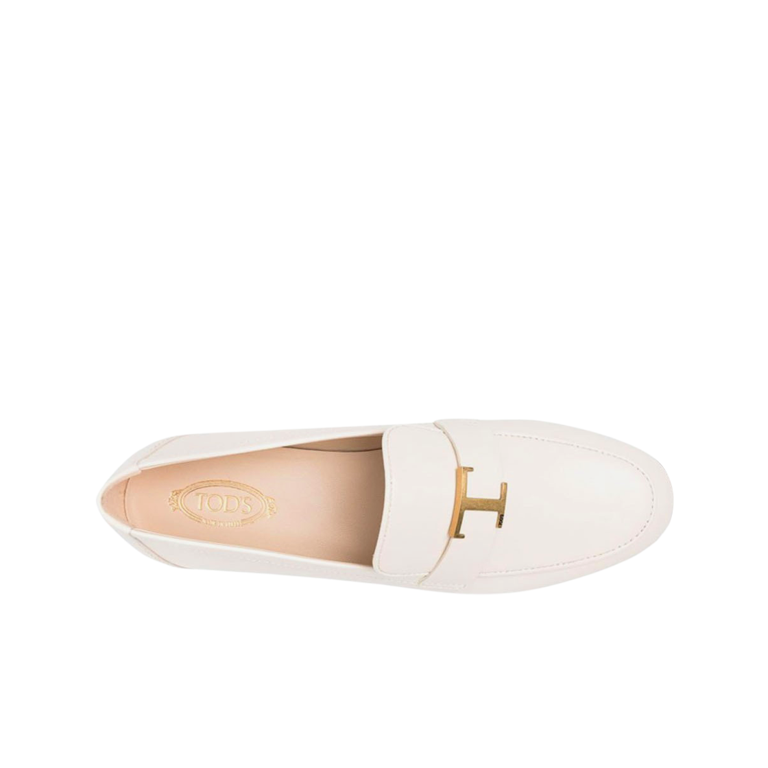 (W) 토즈 T 타임리스 레더 로퍼 화이트((W) Tod's T Timeless Leather Loafers White) - 2