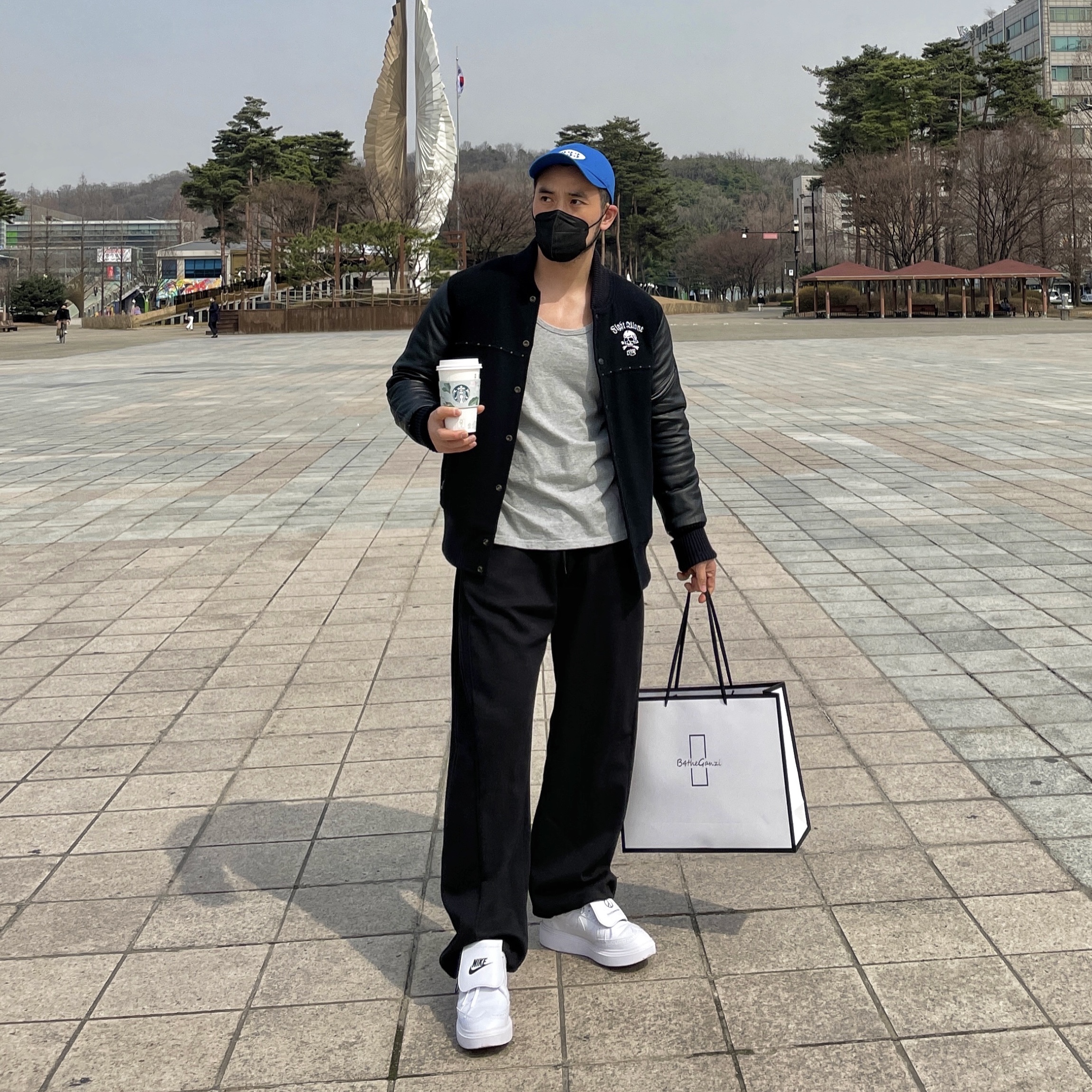 Nike x Peaceminusone Kwondo1 White 착용 스타일