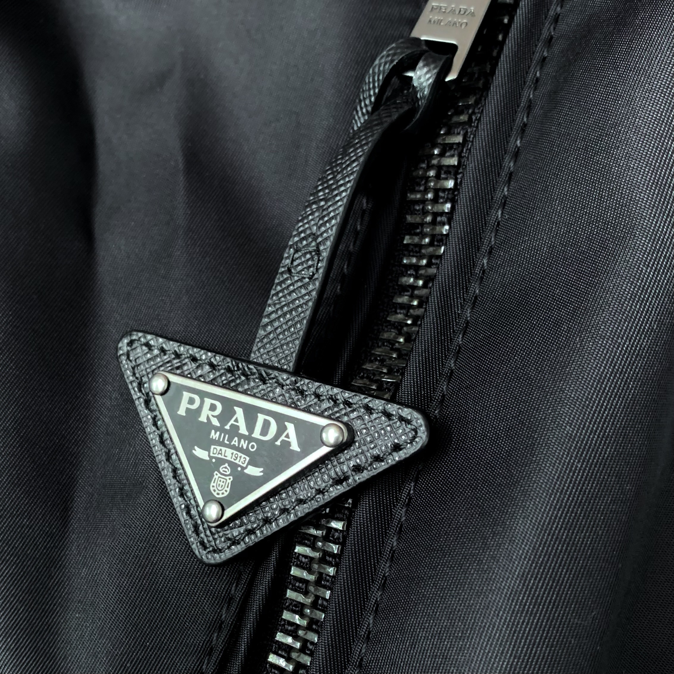 Prada Re-Nylon Biker Jacket Black 착용 스타일 - 1
