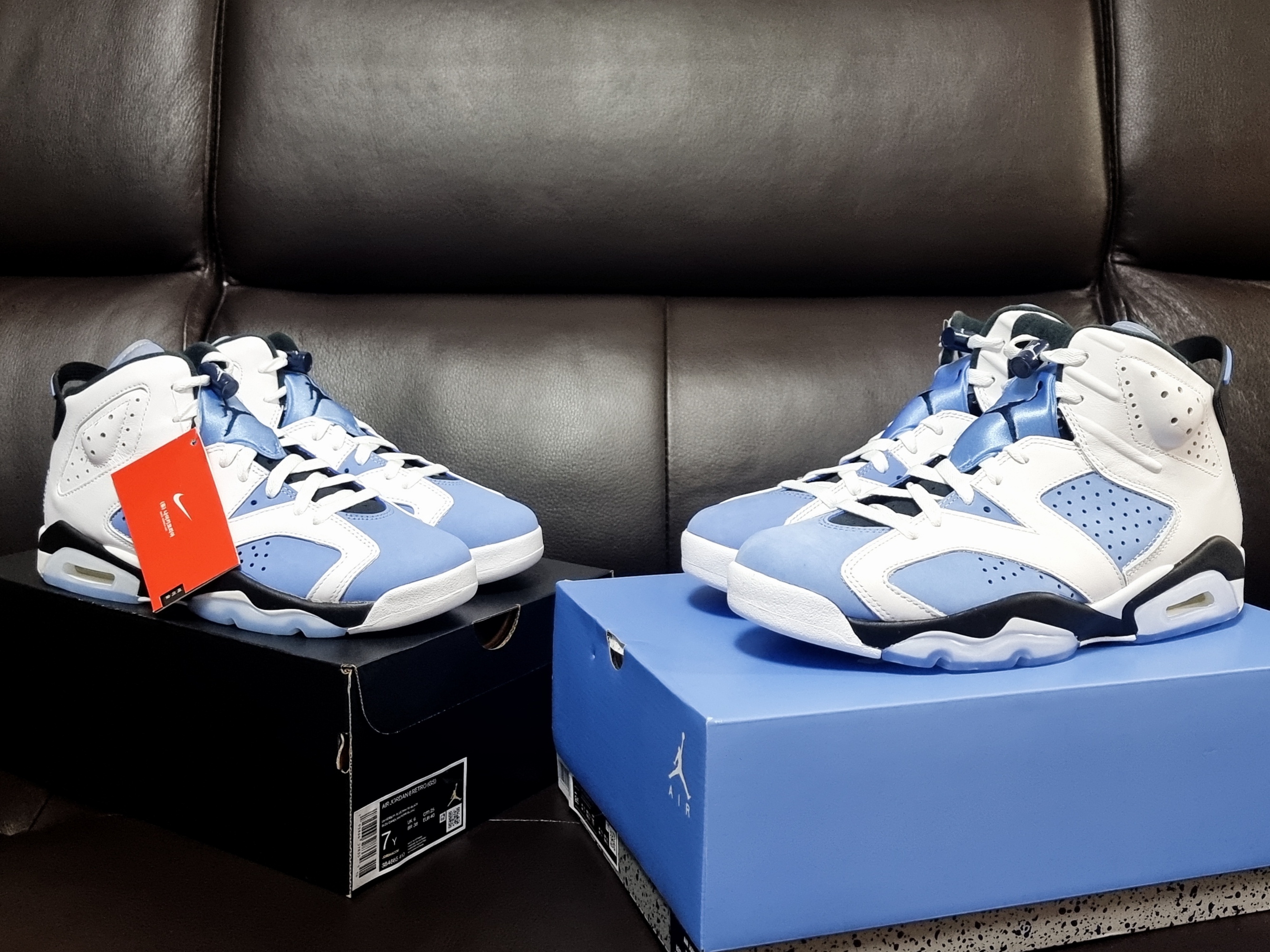 Jordan 6 Retro University Blue, (GS) Jordan 6 Retro University Blue 착용 스타일