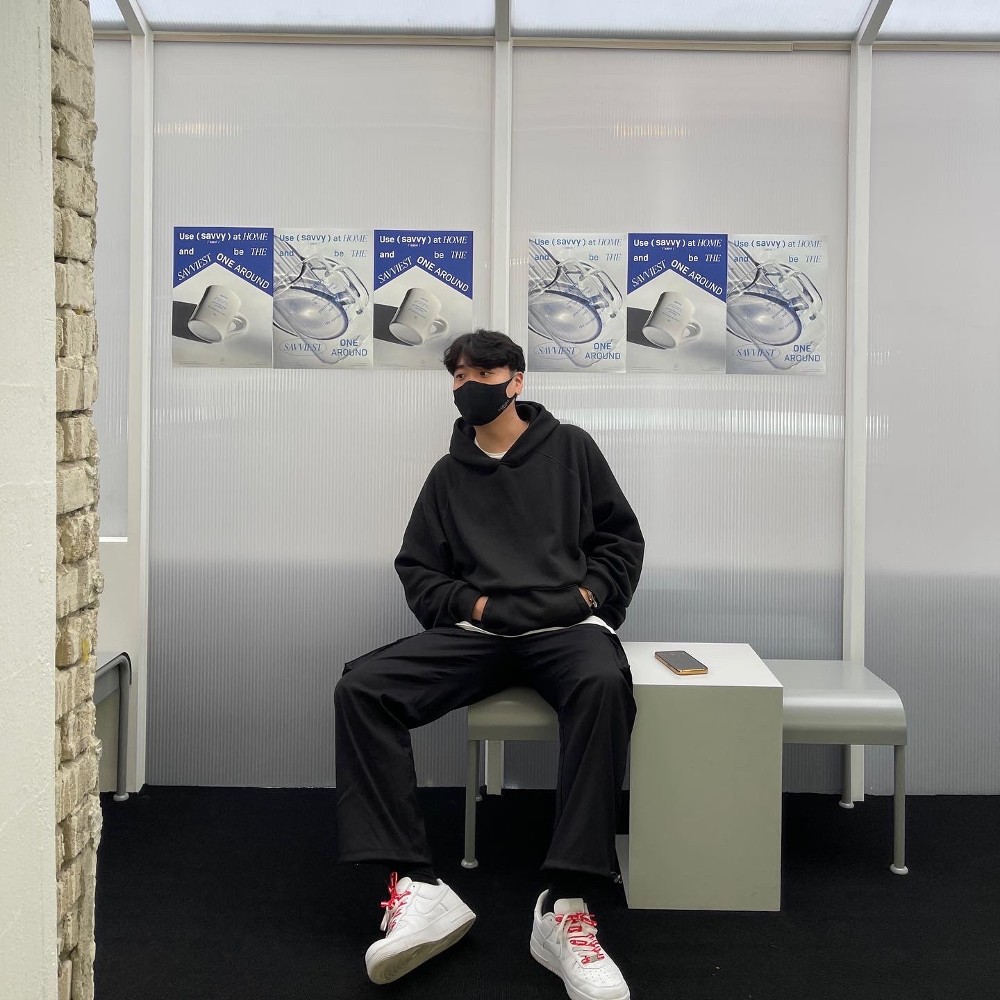 Nike x Supreme Air Force 1 Low White, Essentials Pull-Over Hoodie Black - 21SS 착용 스타일