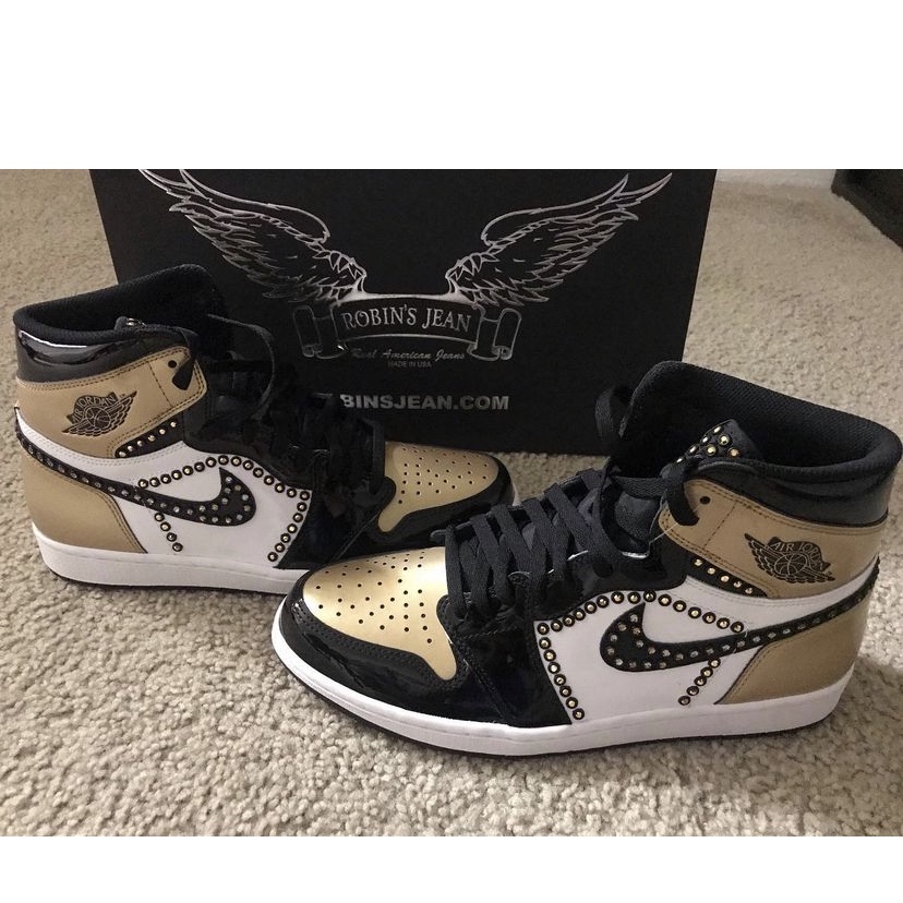Jordan 1 Retro High NRG Patent Gold Toe 착용 스타일