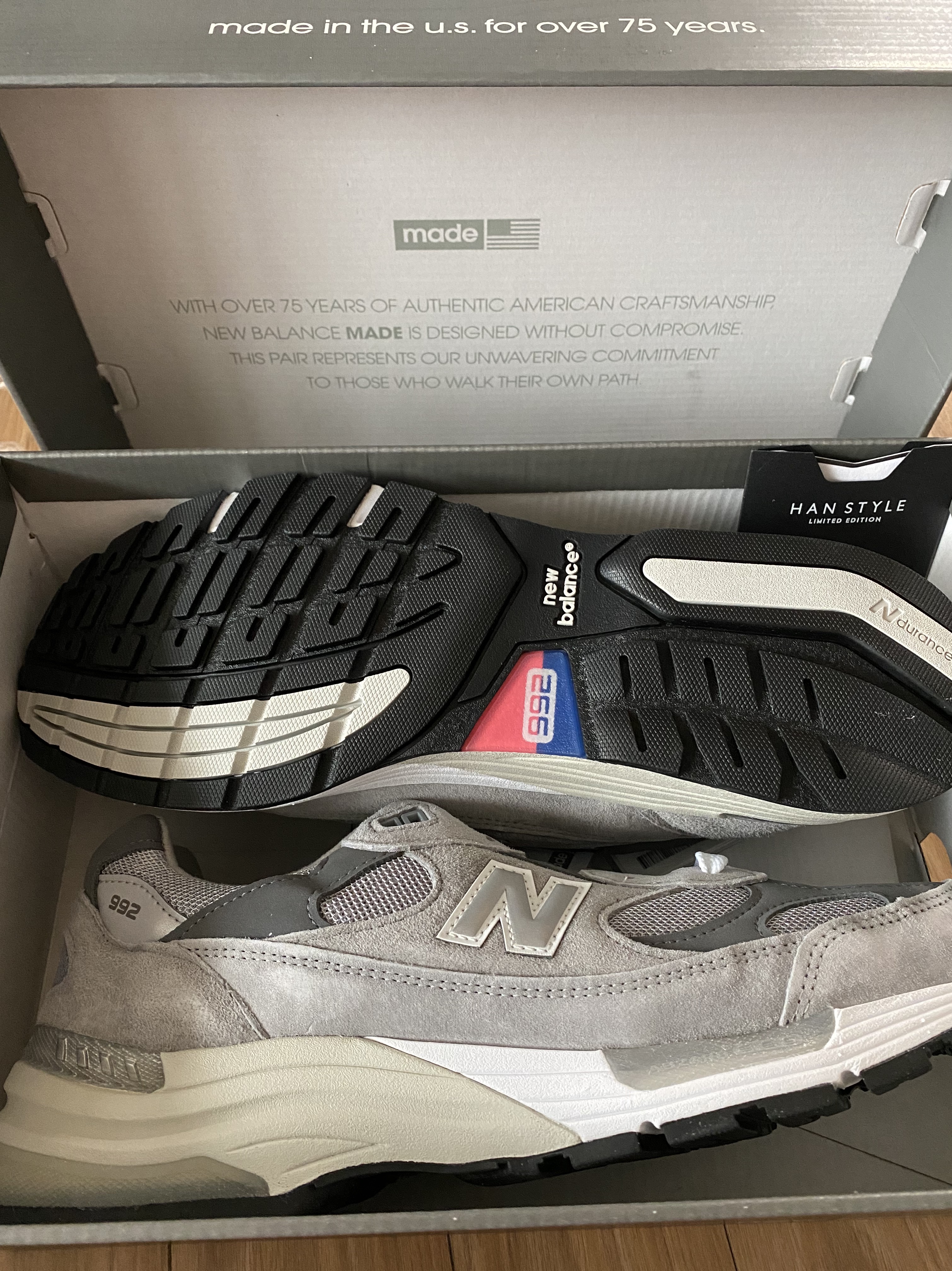 New Balance 992 Made in USA Grey - D Standard 착용 스타일