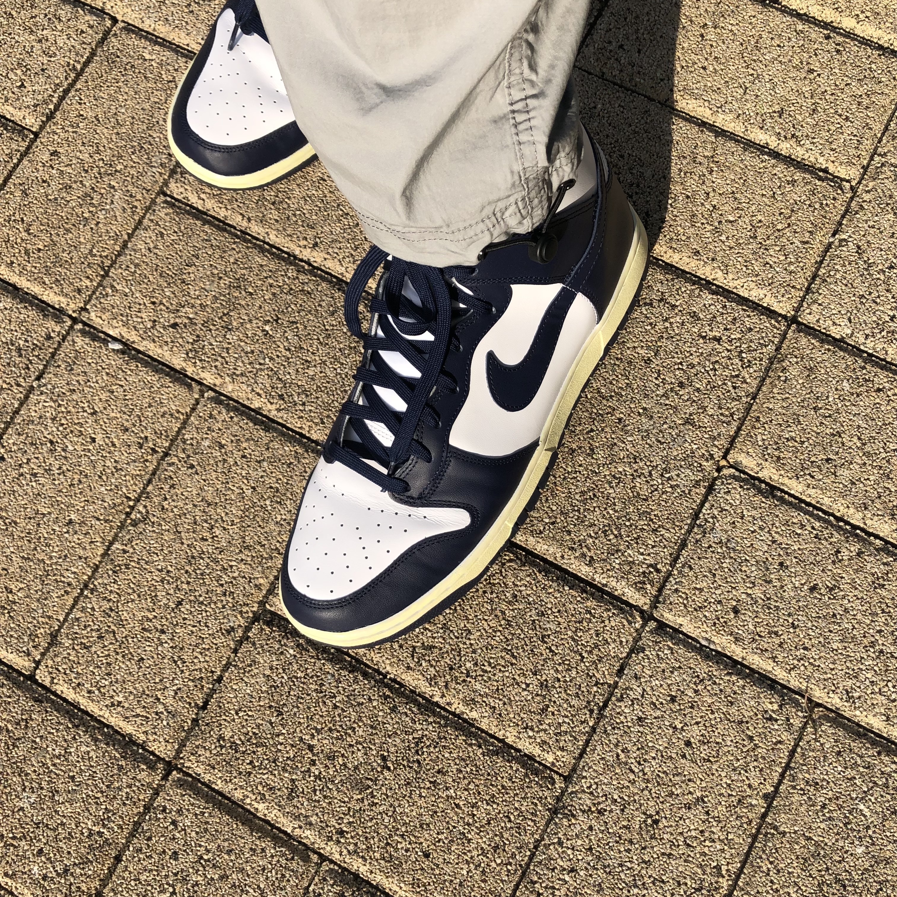 Nike Dunk High Retro Championship Navy 착용 스타일 - 1