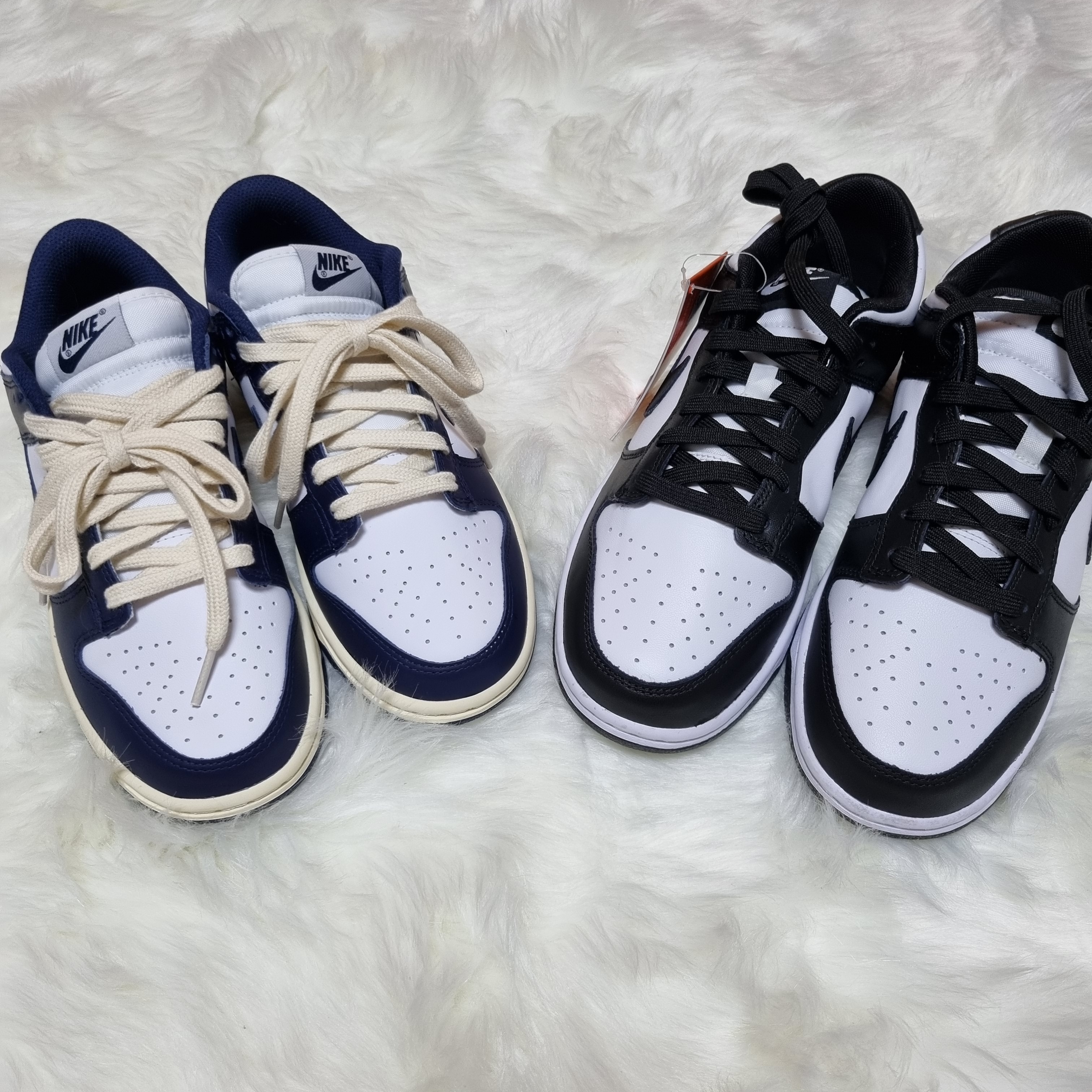 (W) Nike Dunk Low Vintage Midnight Navy 착용 스타일 - 2