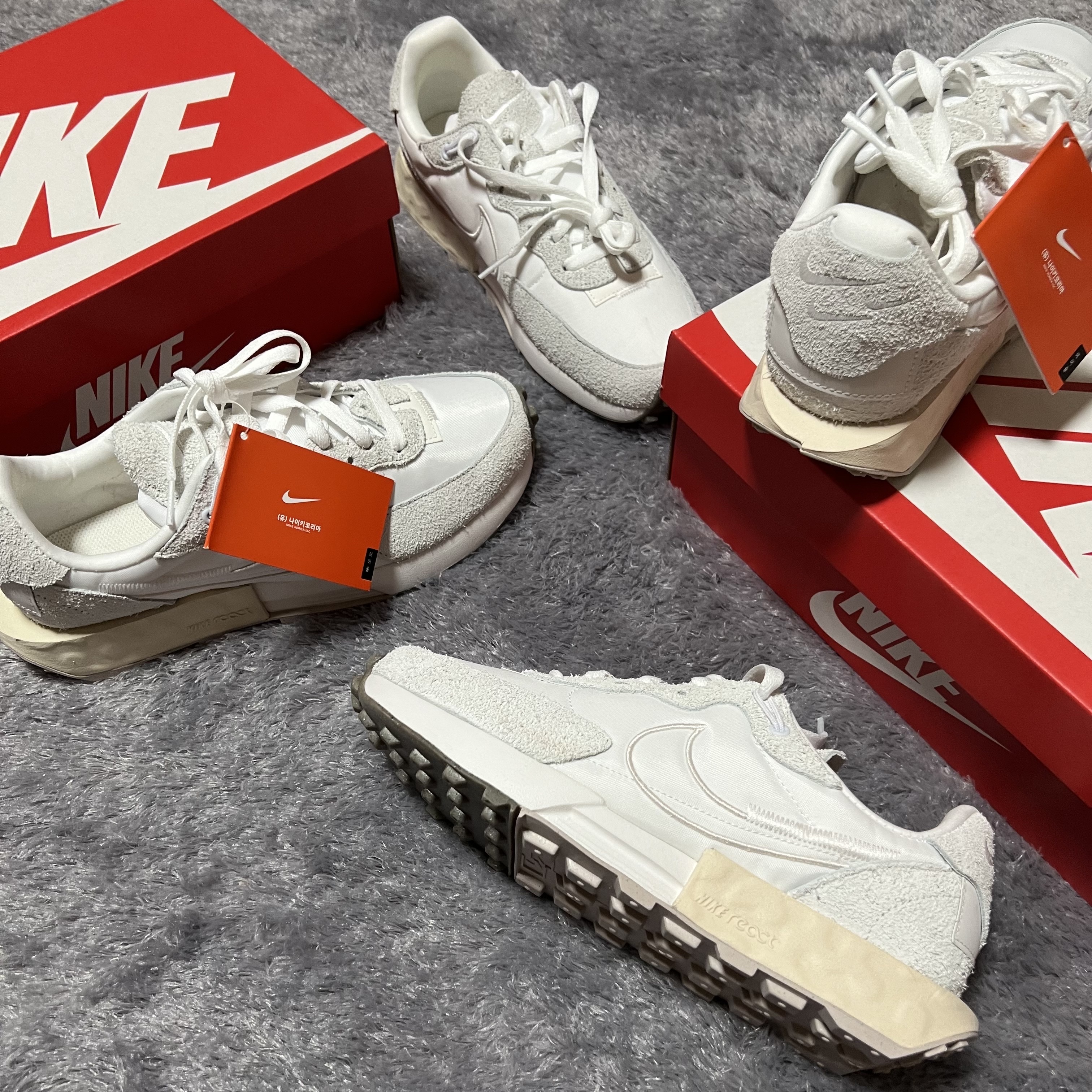 (W) Nike Fontanka Waffle White 착용 스타일