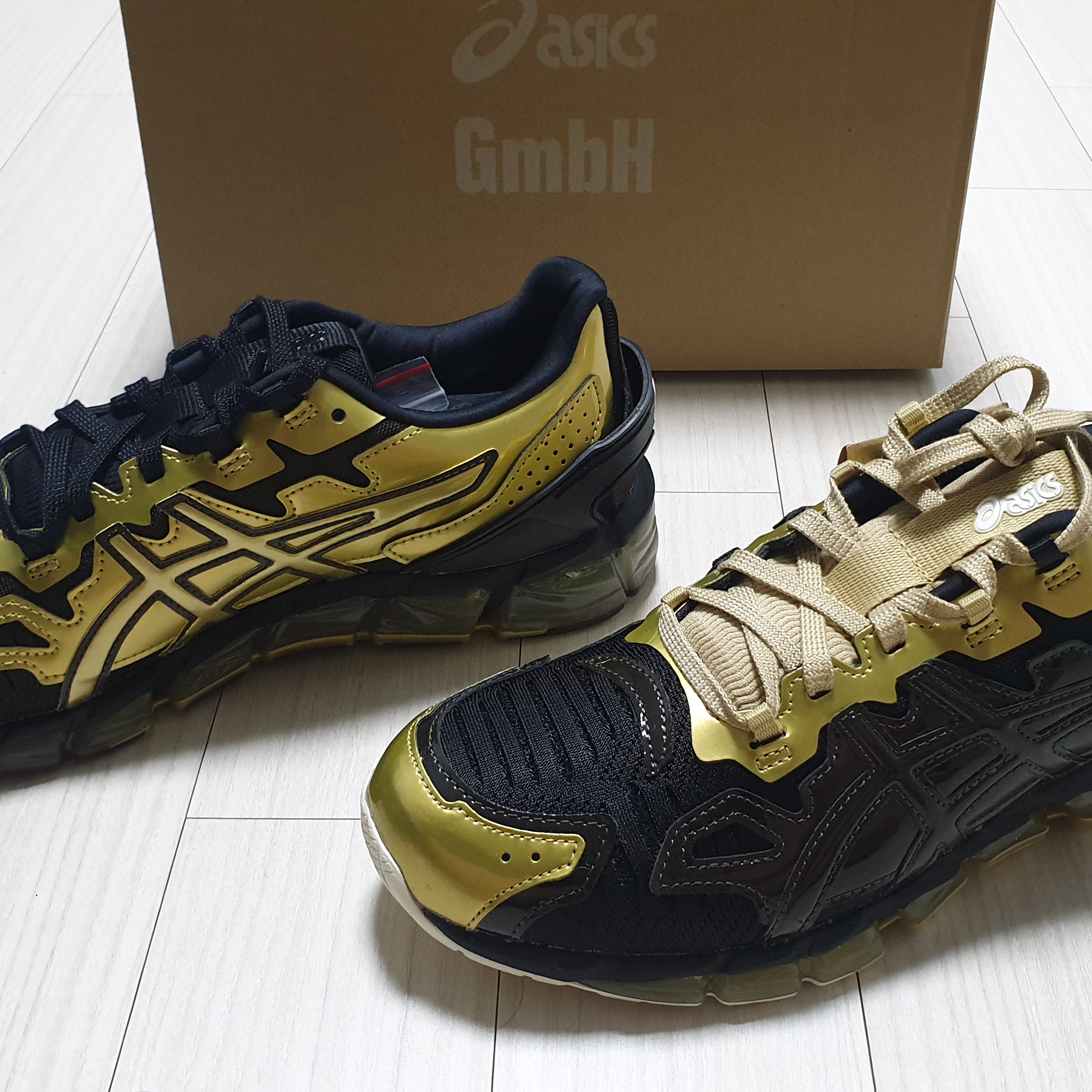 Asics x GmbH Gel-Quantum 360 6 Rich Gold Black Coffee 착용 스타일