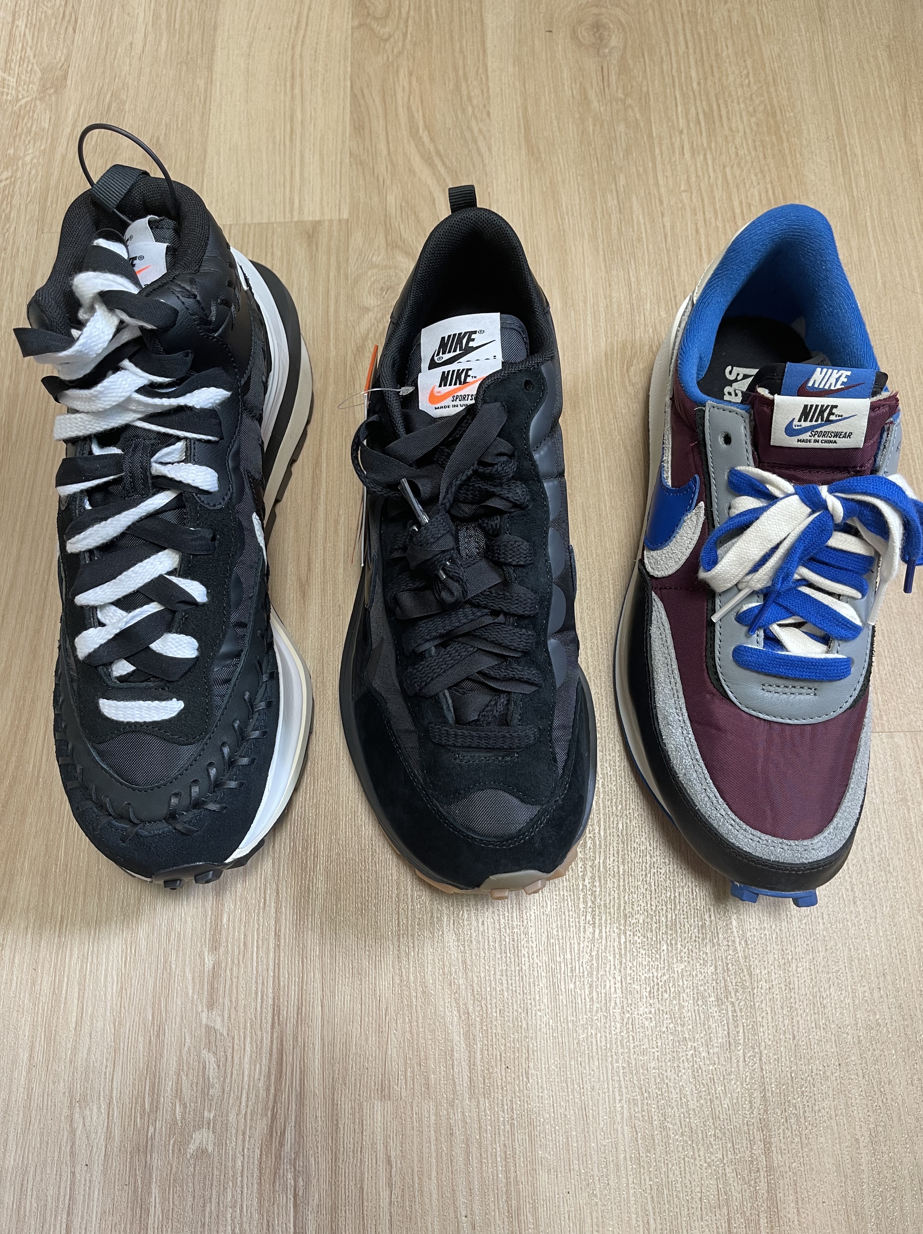 Nike x Sacai VaporWaffle Black and Gum, Nike x Sacai x Jean Paul Gaultier VaporWaffle Black White 착용 스타일 - 3