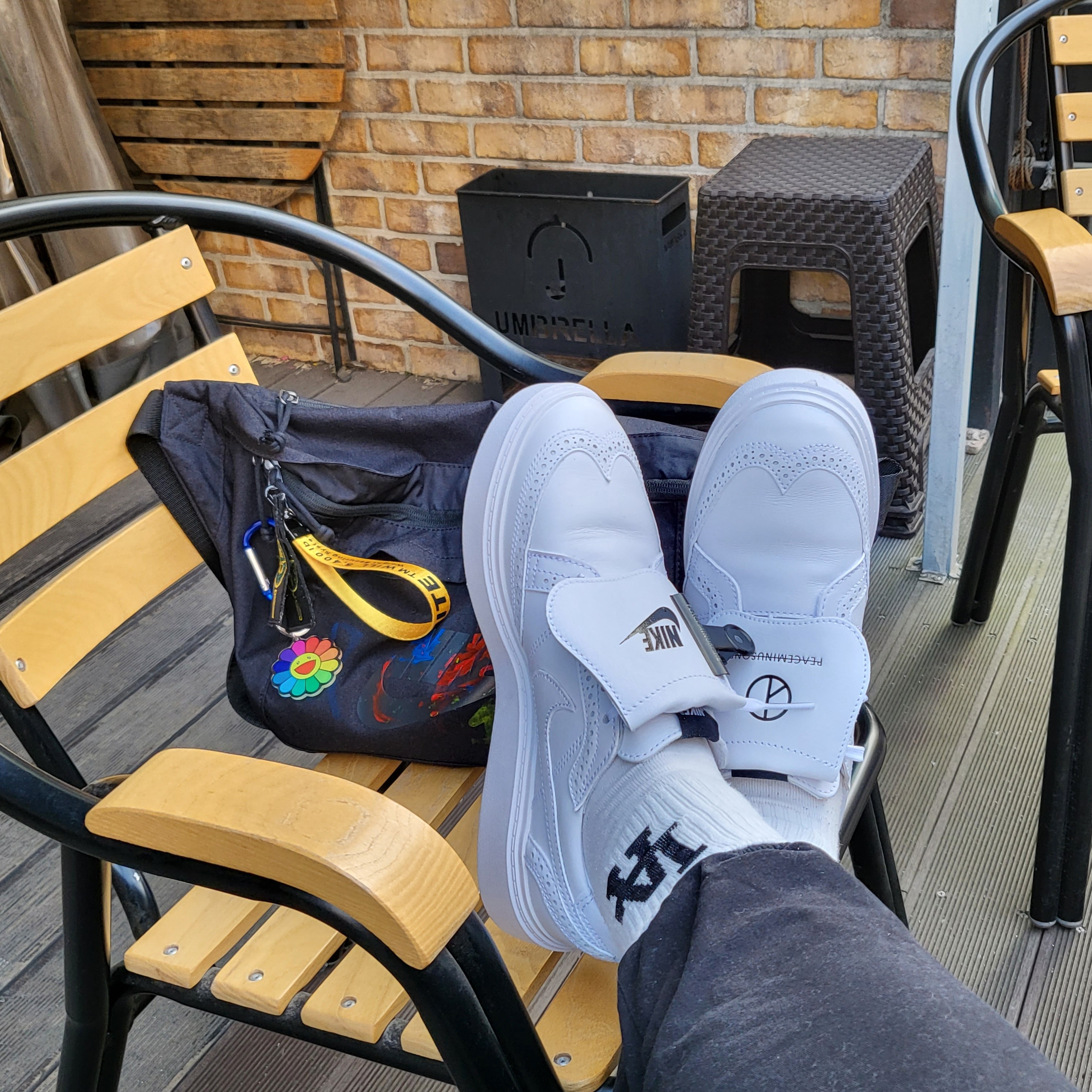 Nike x Peaceminusone Kwondo1 White 착용 스타일