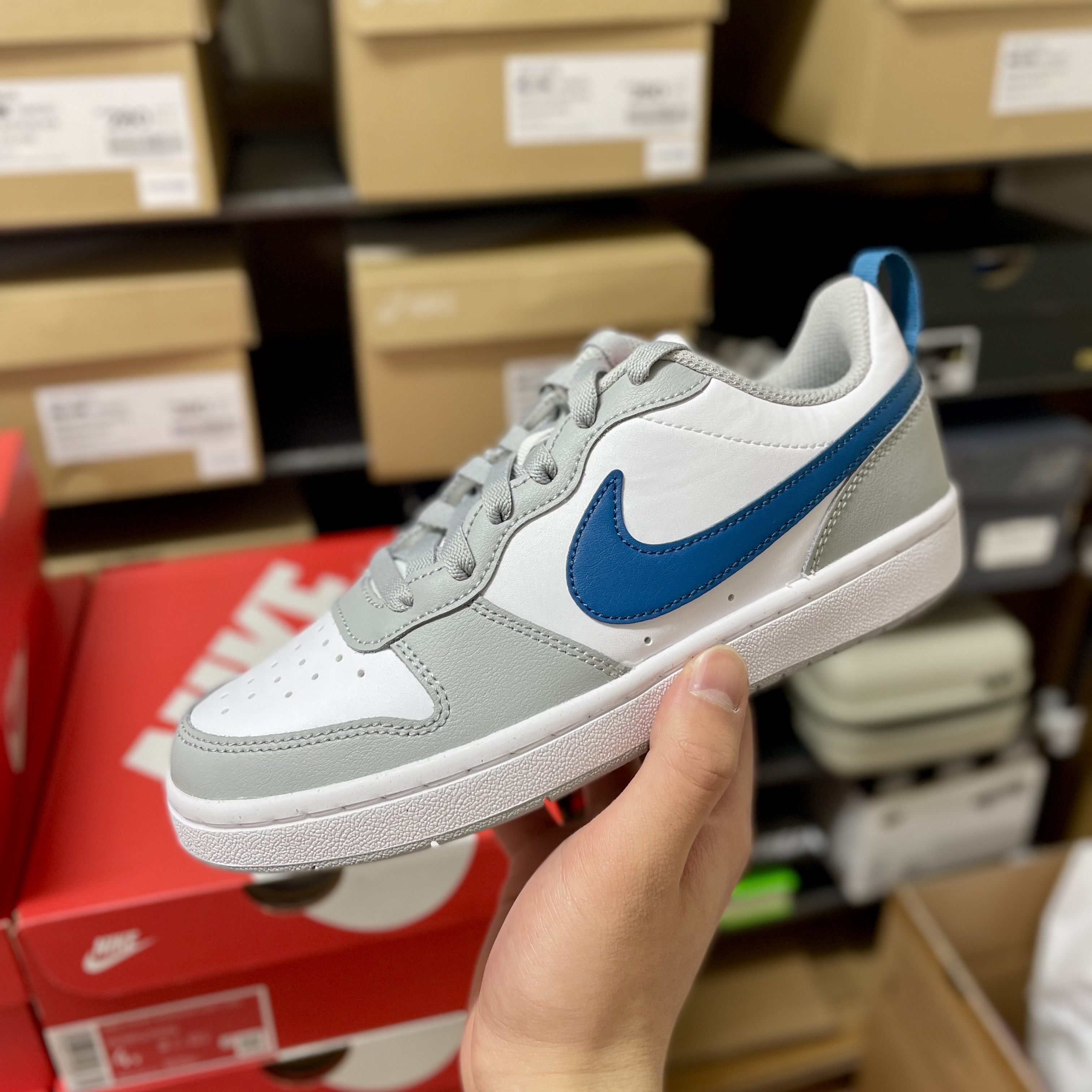 (GS) Nike Court Borough Low 2 Light Smoke Grey 착용 스타일