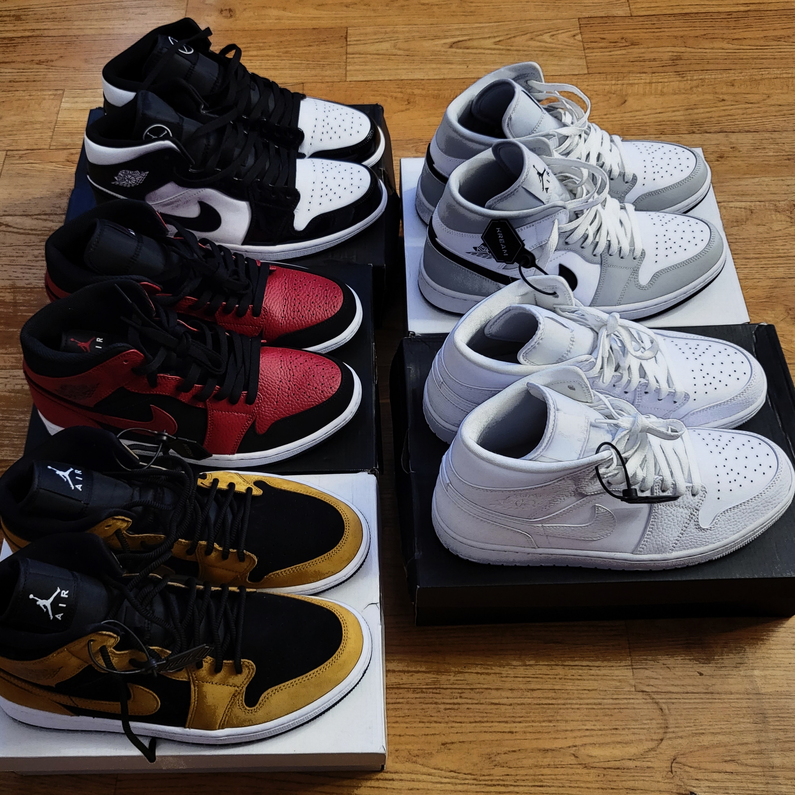 (W) Jordan 1 Mid Grey Fog, Jordan 1 Mid SE ASW Black 착용 스타일 - 2