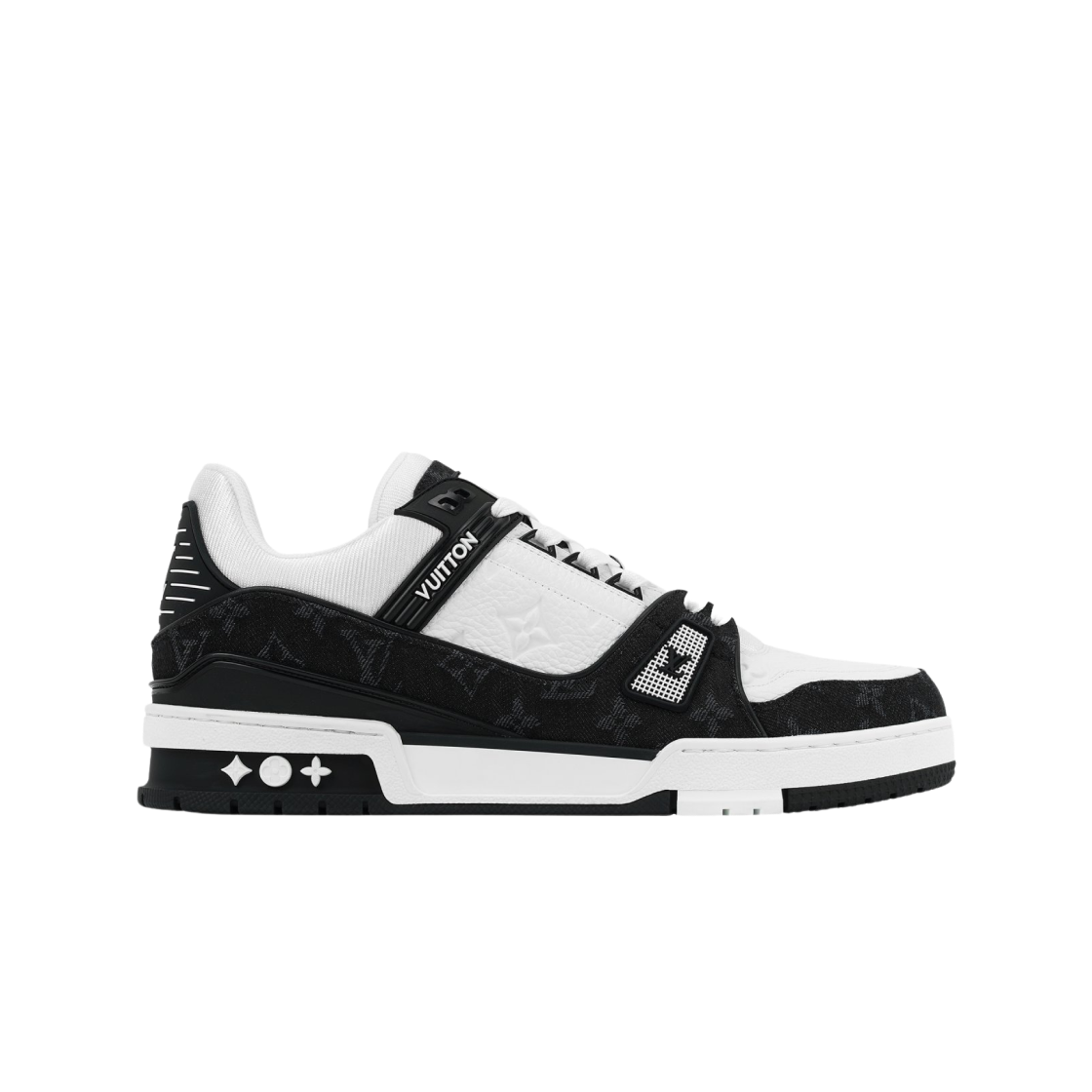 루이비통 LV 트레이너 스니커즈 모노그램 데님 블랙(Louis Vuitton LV Trainer Sneakers Monogram Denim Black)