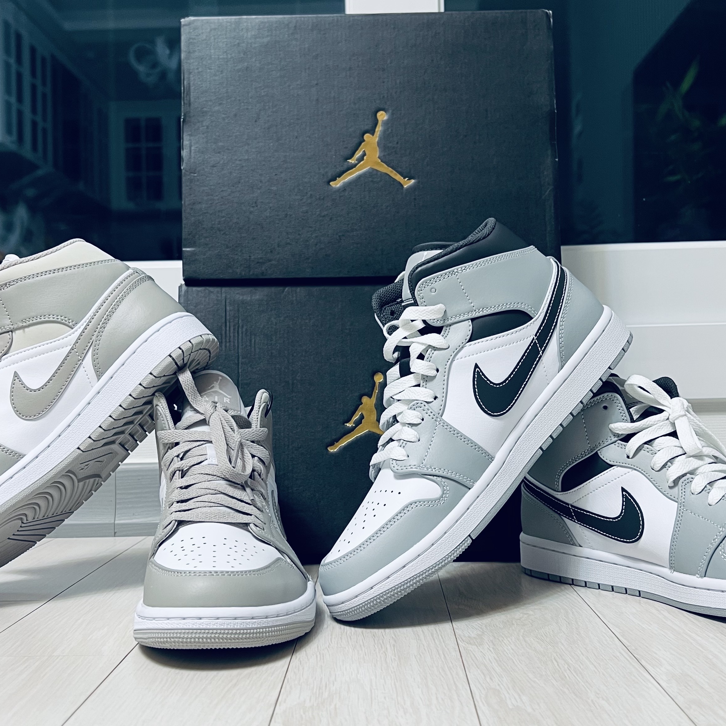 Jordan 1 Mid College Grey 착용 스타일