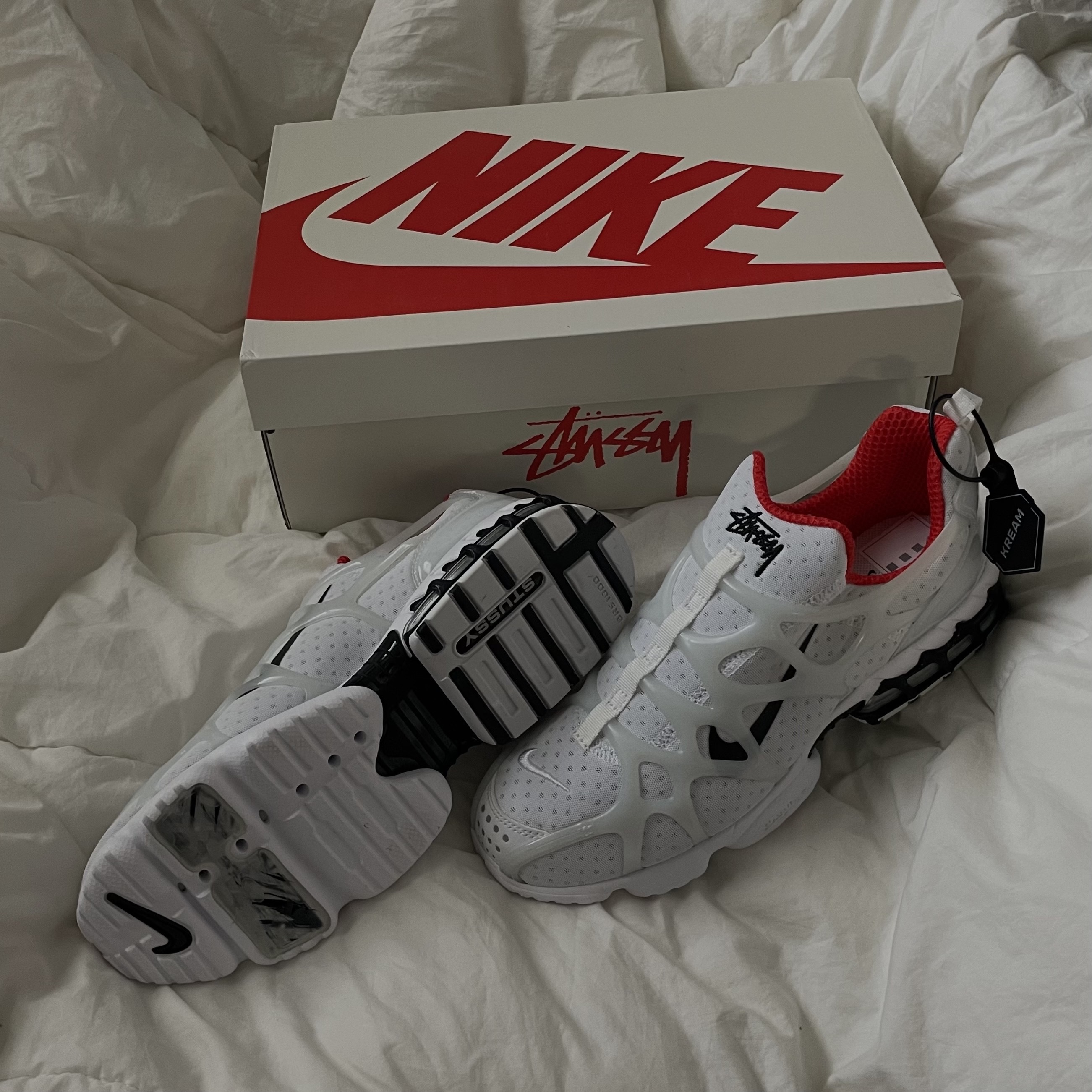 Nike x Stussy Air Zoom Spiridon Kukini White 착용 스타일