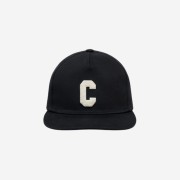 Celine Initial Snapback Cap in Cotton Black