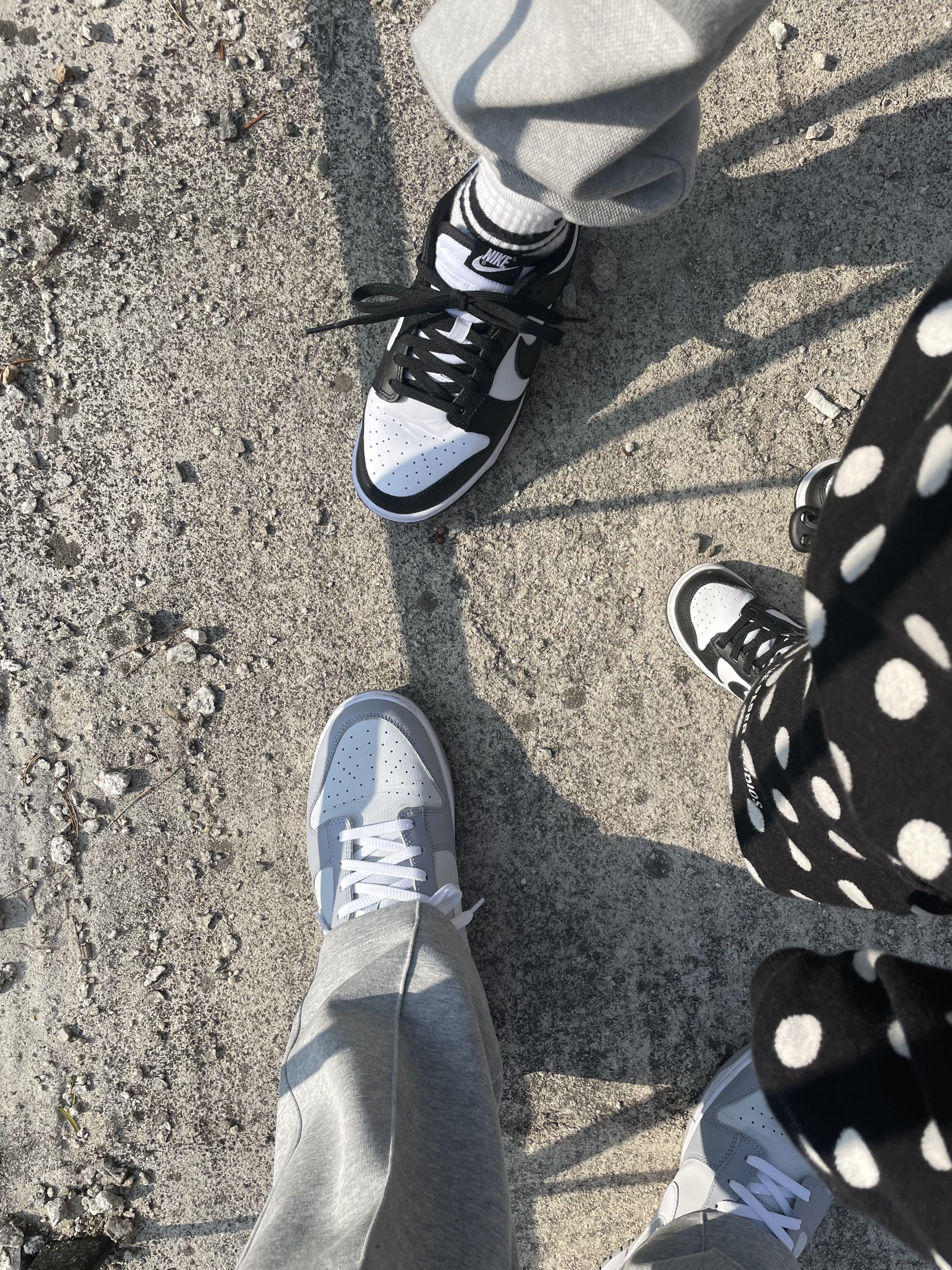 Nike Dunk Low Retro Black, Nike Dunk Low Retro Wolf Grey 착용 스타일