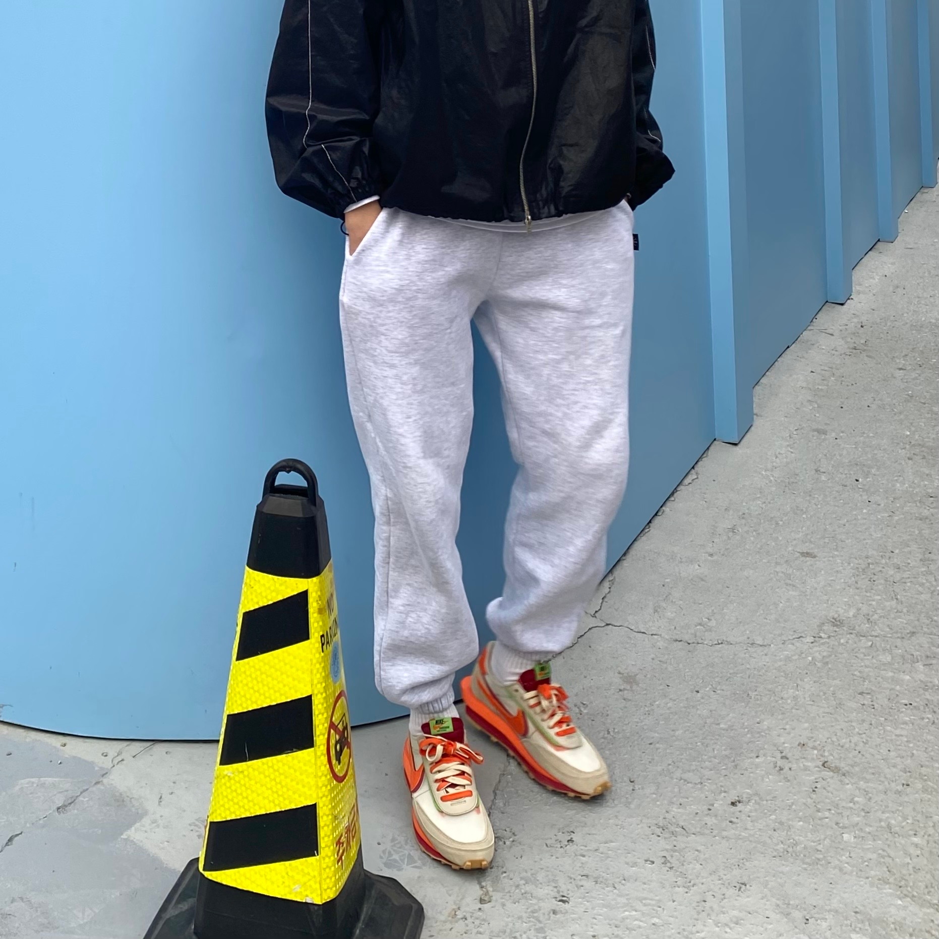 Nike x Sacai x Clot LDWaffle Orange Blaze 착용 스타일