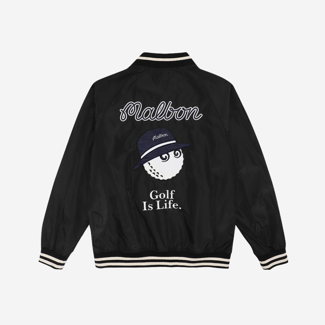 Malbon Golf Buckets Stadium Jacket Black 상세 이미지 2