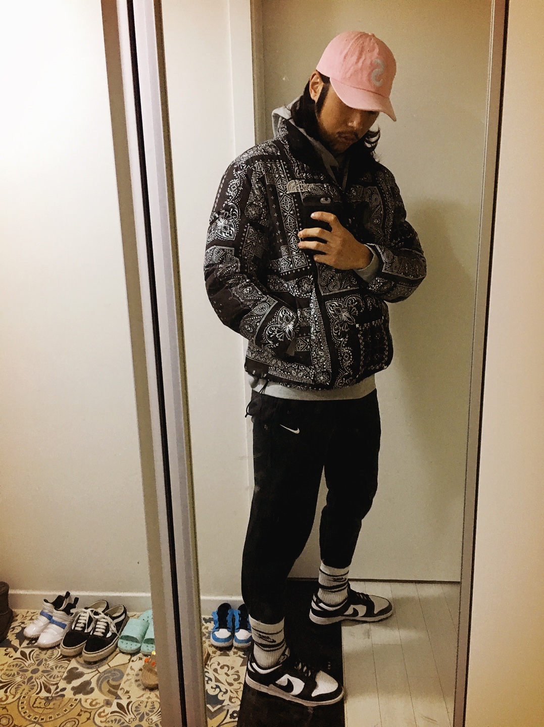 Nike Dunk Low Retro Black 착용 스타일 - 3