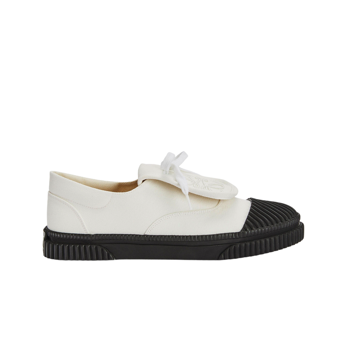 L815282X20-1950 (W) Loewe Anagram Flap Sneakers in Canvas Soft White