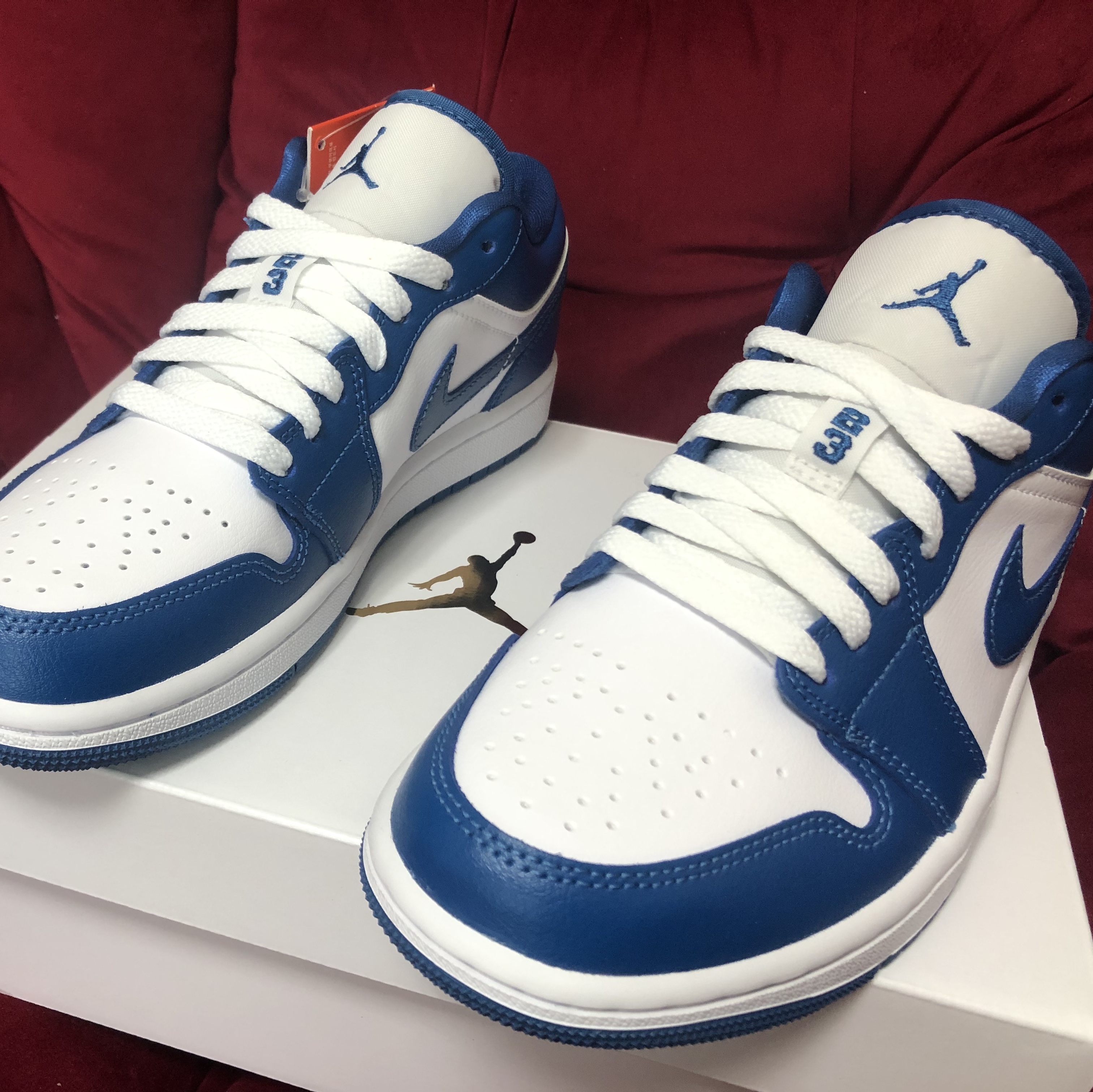(W) Jordan 1 Low White Dark Marina Blue 착용 스타일