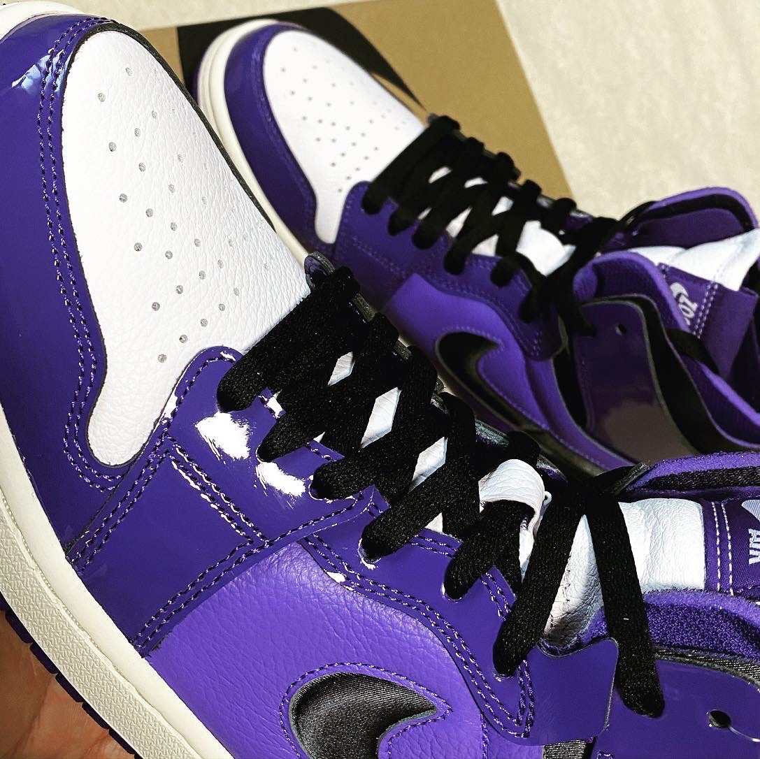 (W) Jordan 1 Zoom Air CMFT Purple Black 착용 스타일 - 3