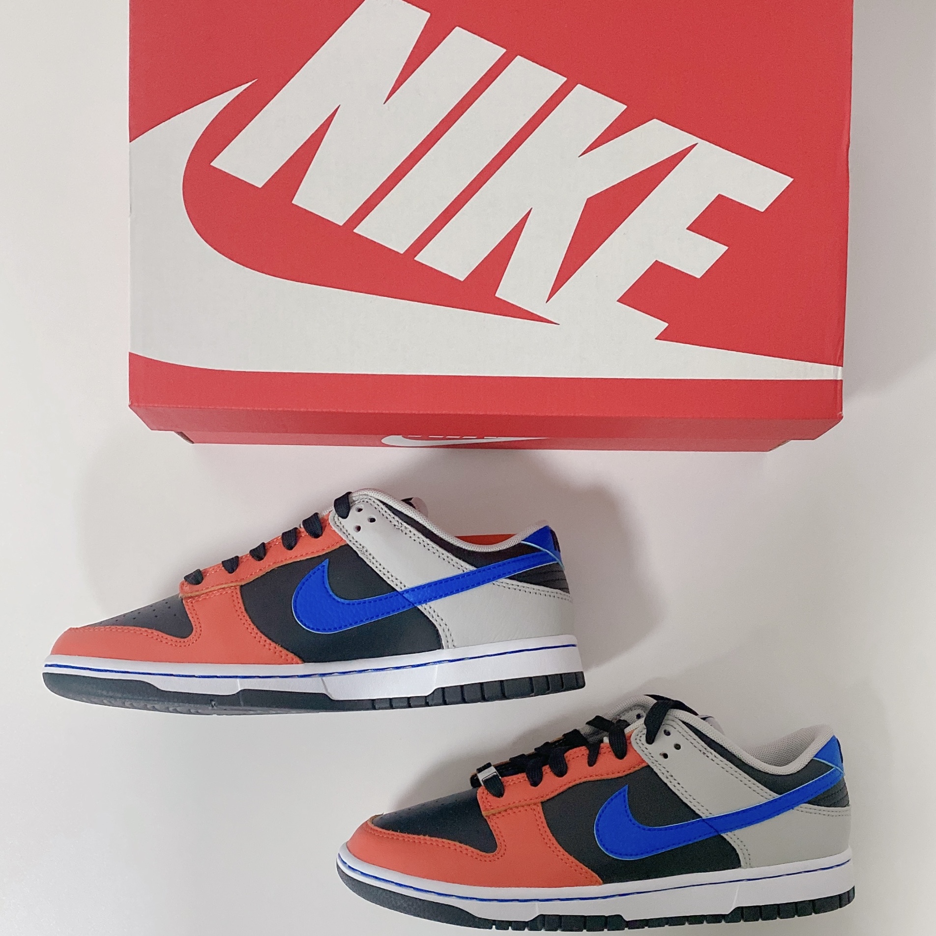 Nike x NBA Dunk Low Retro EMB Racer Blue and Orange 착용 스타일 - 2