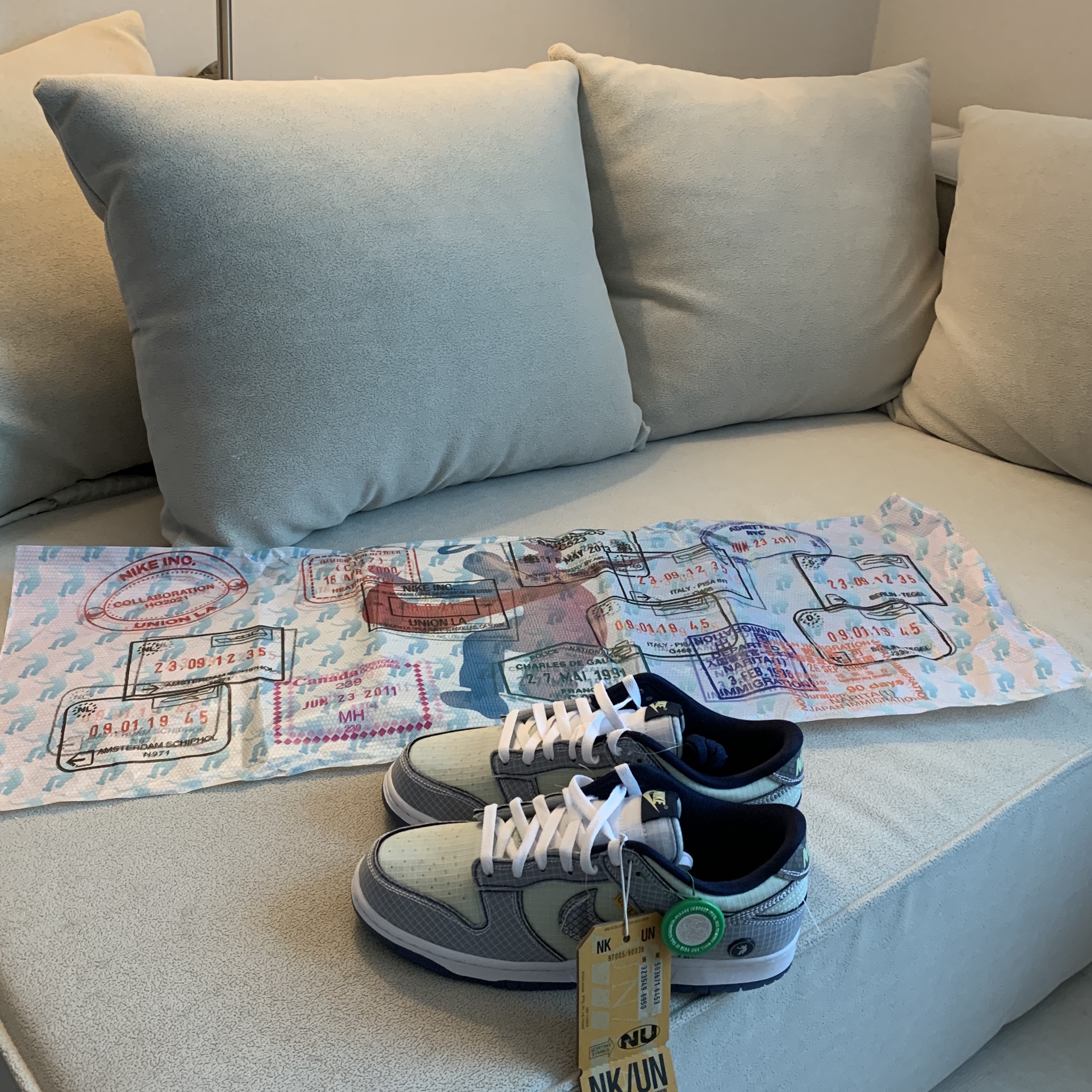 Nike x Union Dunk Low Passport Pack Pistachio 착용 스타일 - 2