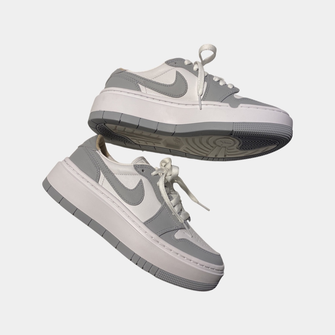 (W) Jordan 1 Elevate Low White and Wolf Grey 착용 스타일