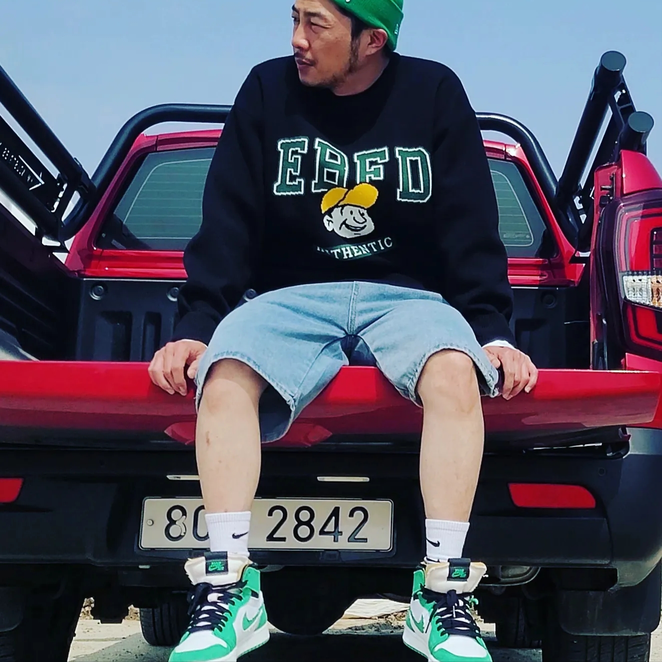Jordan 1 Zoom Air CMFT Stadium Green 착용 스타일