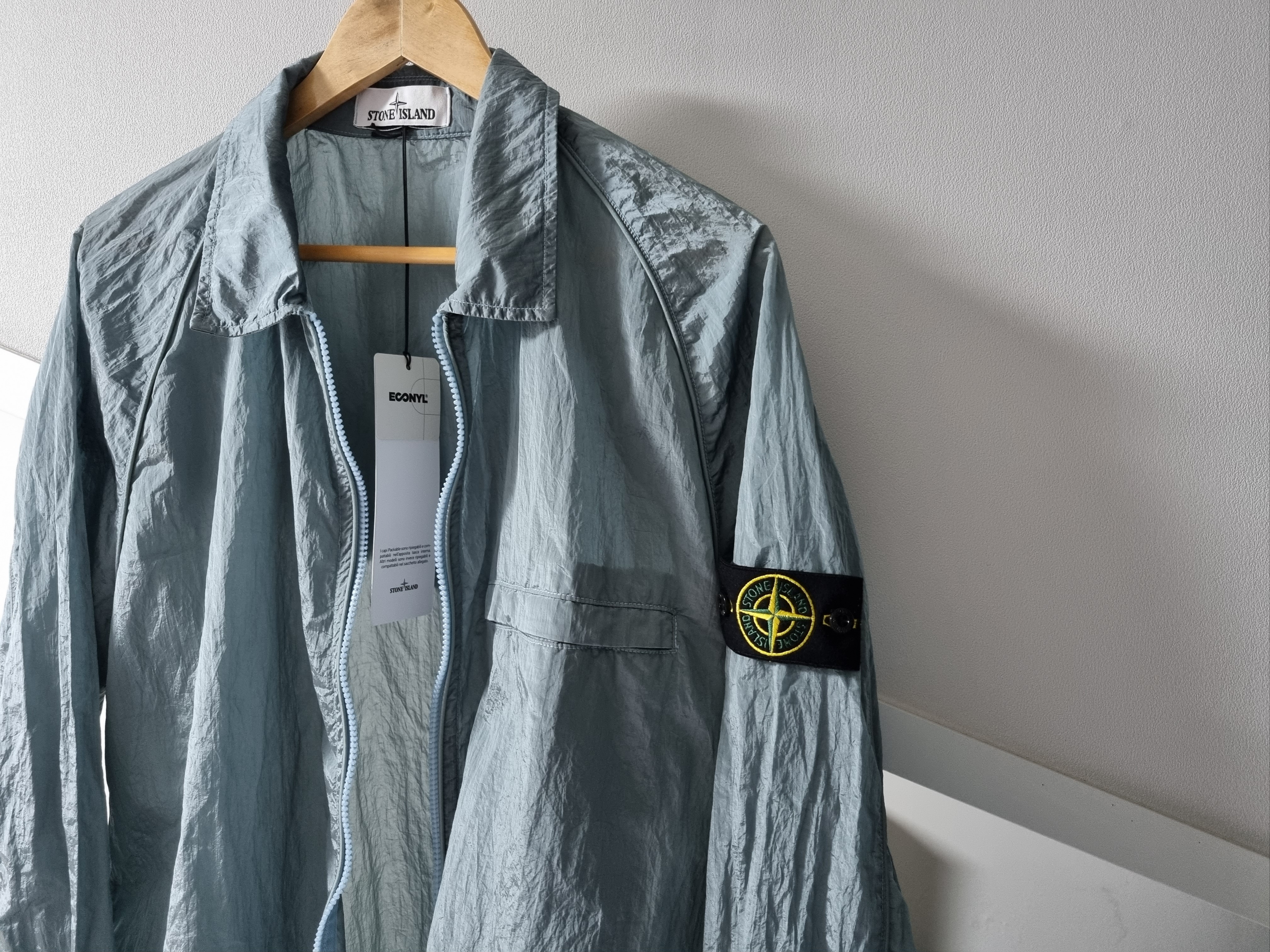 Stone Island 12321 Nylon Metal Garment Dyed Packable Overshirt Aqua - 22SS 착용 스타일 - 1