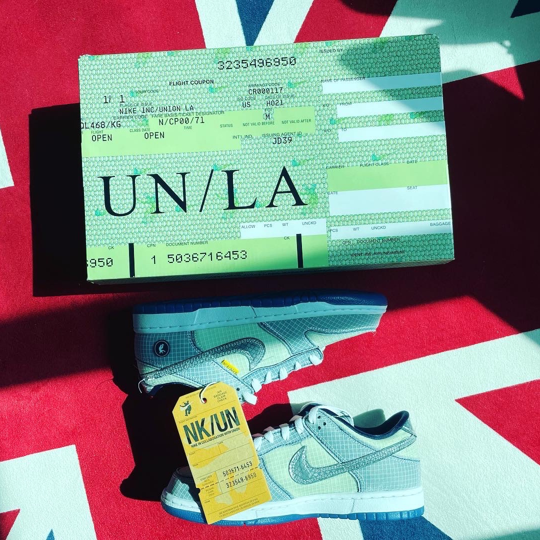 Nike x Union Dunk Low Passport Pack Pistachio 착용 스타일 - 3