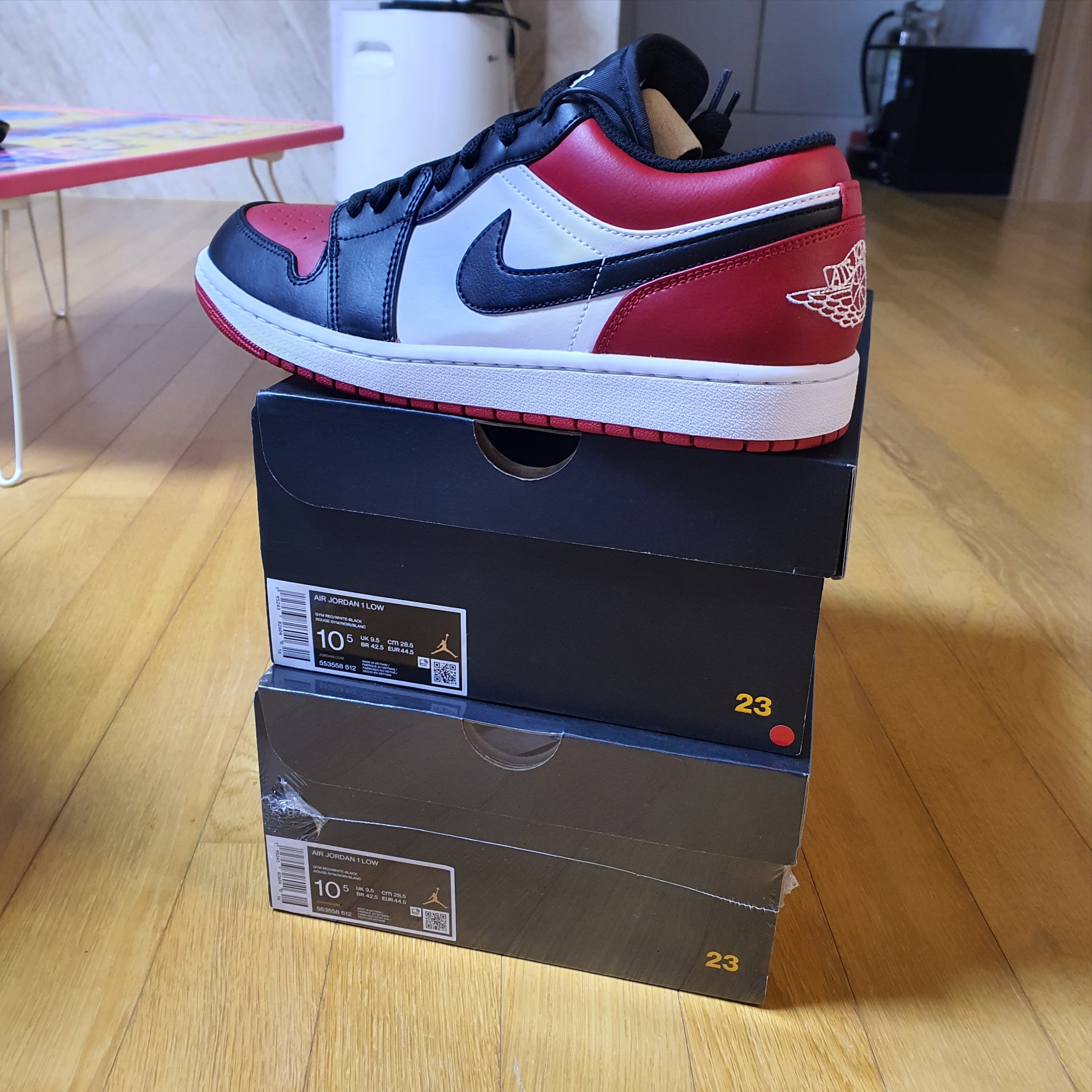 Jordan 1 Low Bred Toe 착용 스타일