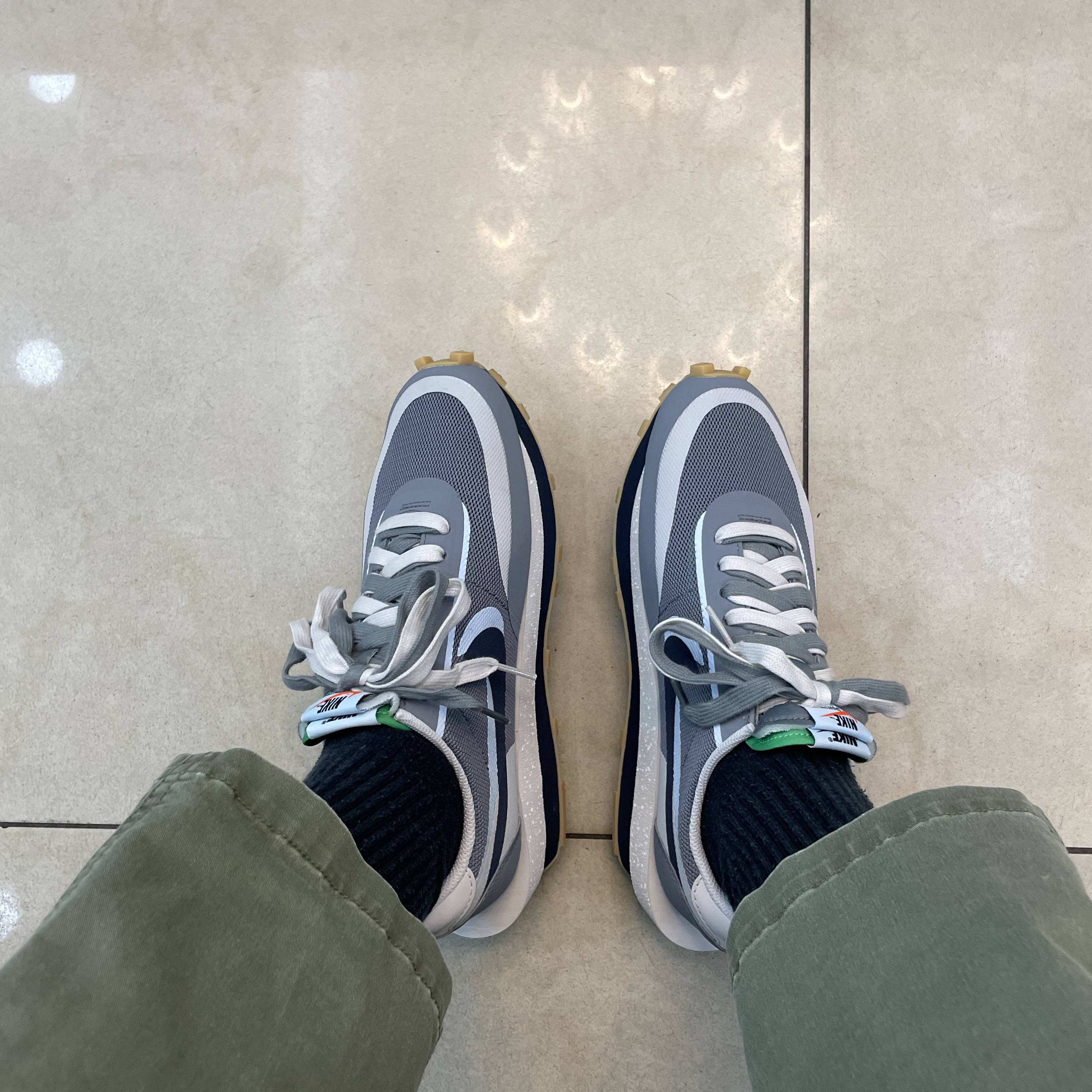 Nike x Sacai x Clot LDWaffle Cool Grey 착용 스타일