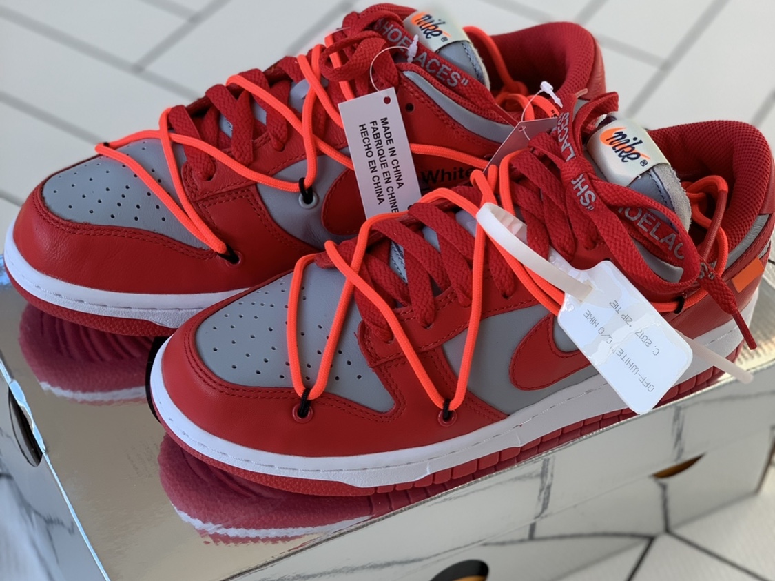 Nike x Off-White Dunk Low University Red 착용 스타일